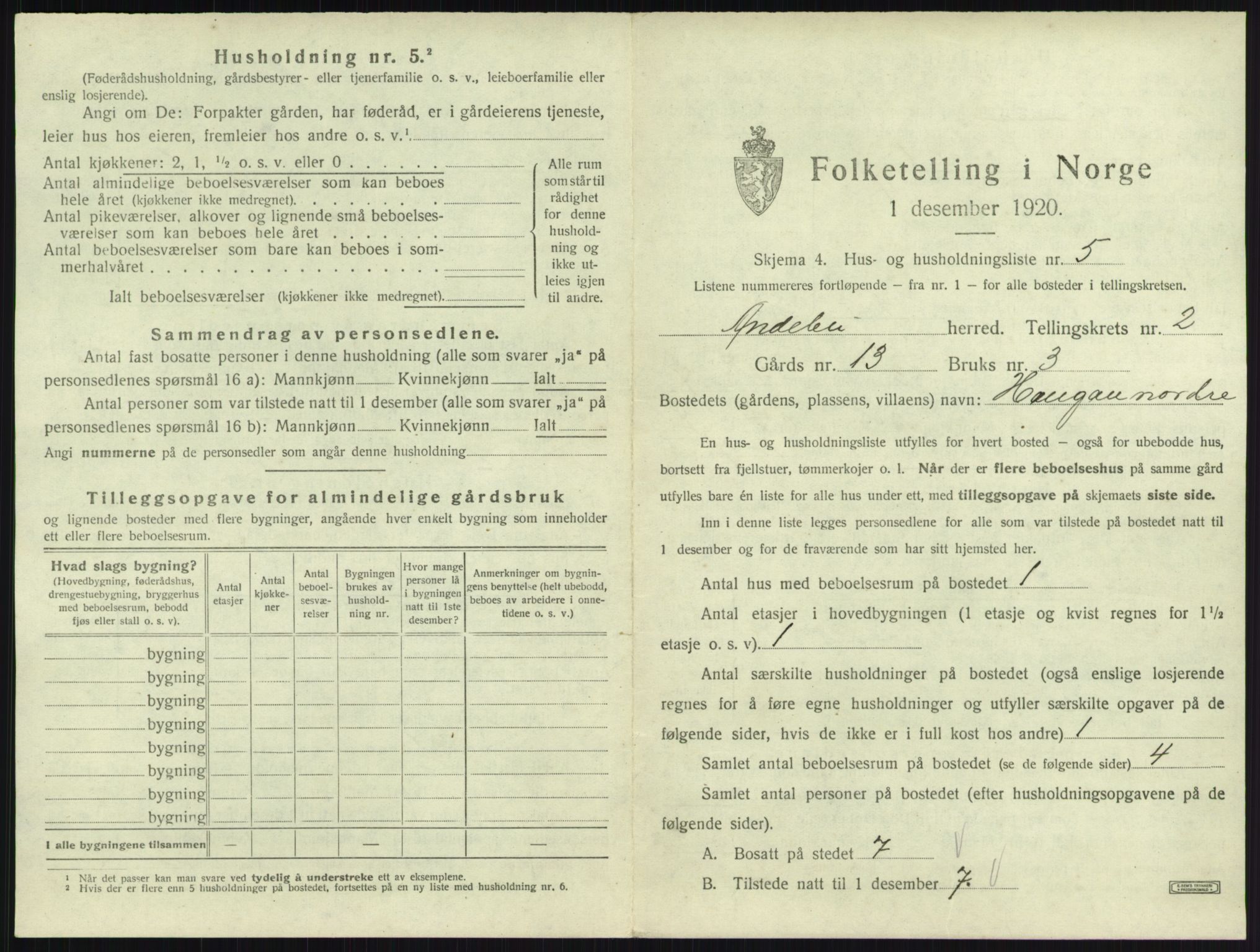 SAKO, 1920 census for Andebu, 1920, p. 136