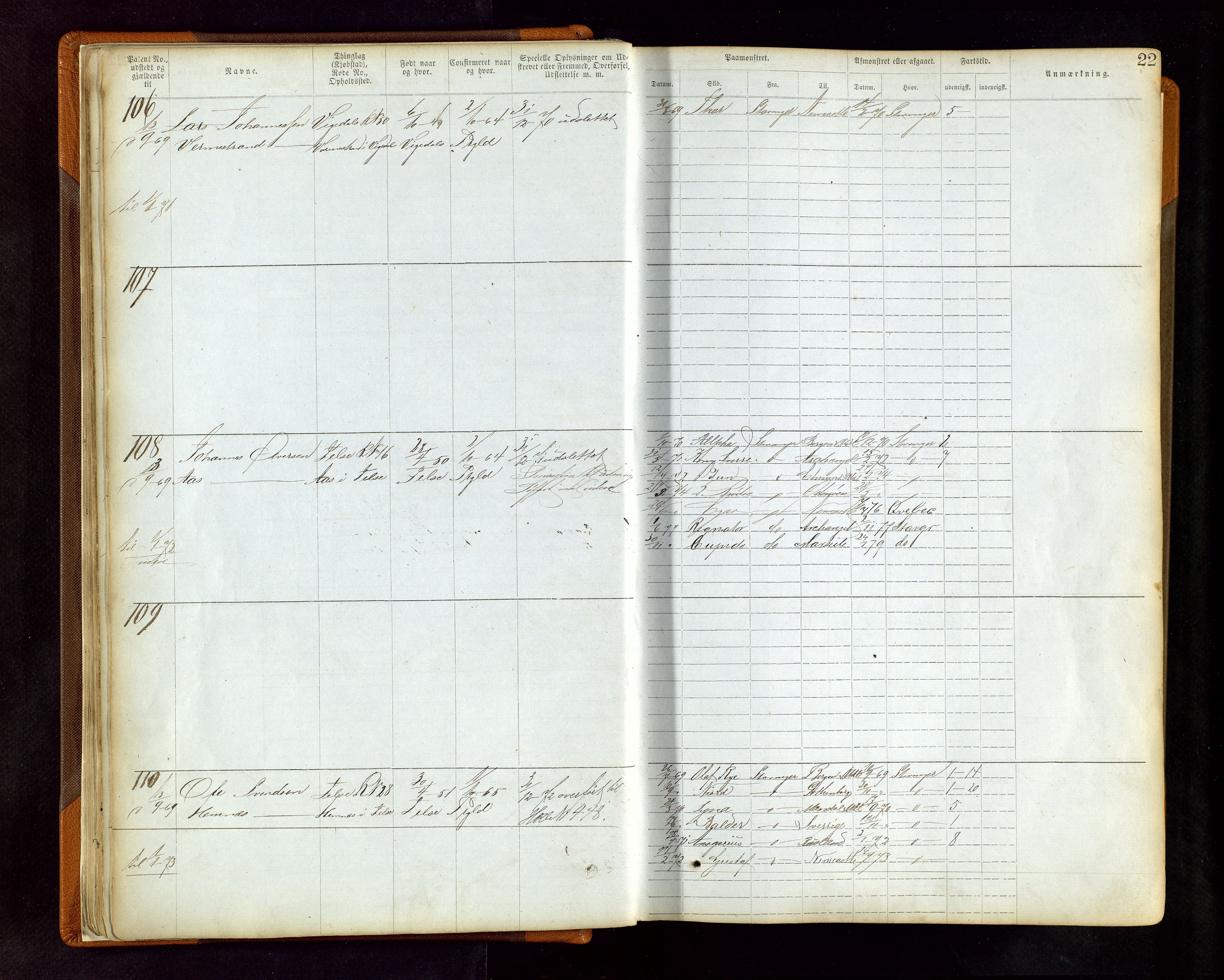 Haugesund sjømannskontor, AV/SAST-A-102007/F/Ff/L0001: Sjøfartsrulle Skudenes krets nr 1-2742, 1868-1948, p. 22