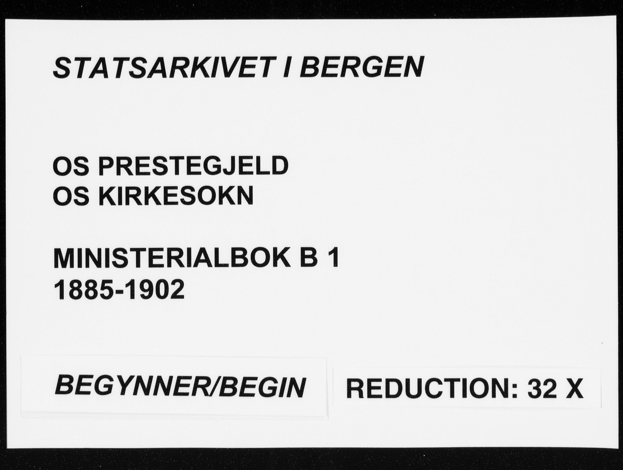 Os sokneprestembete, AV/SAB-A-99929: Parish register (official) no. B 1, 1885-1902