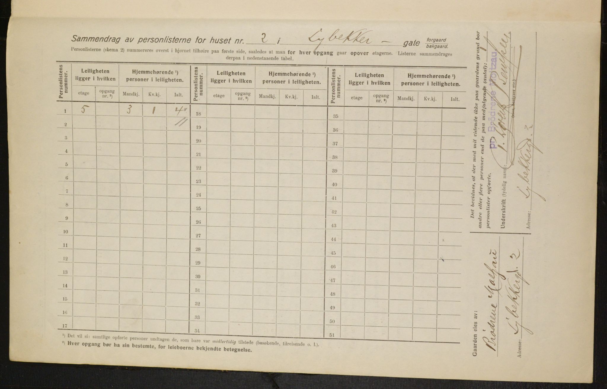 OBA, Municipal Census 1916 for Kristiania, 1916, p. 59740