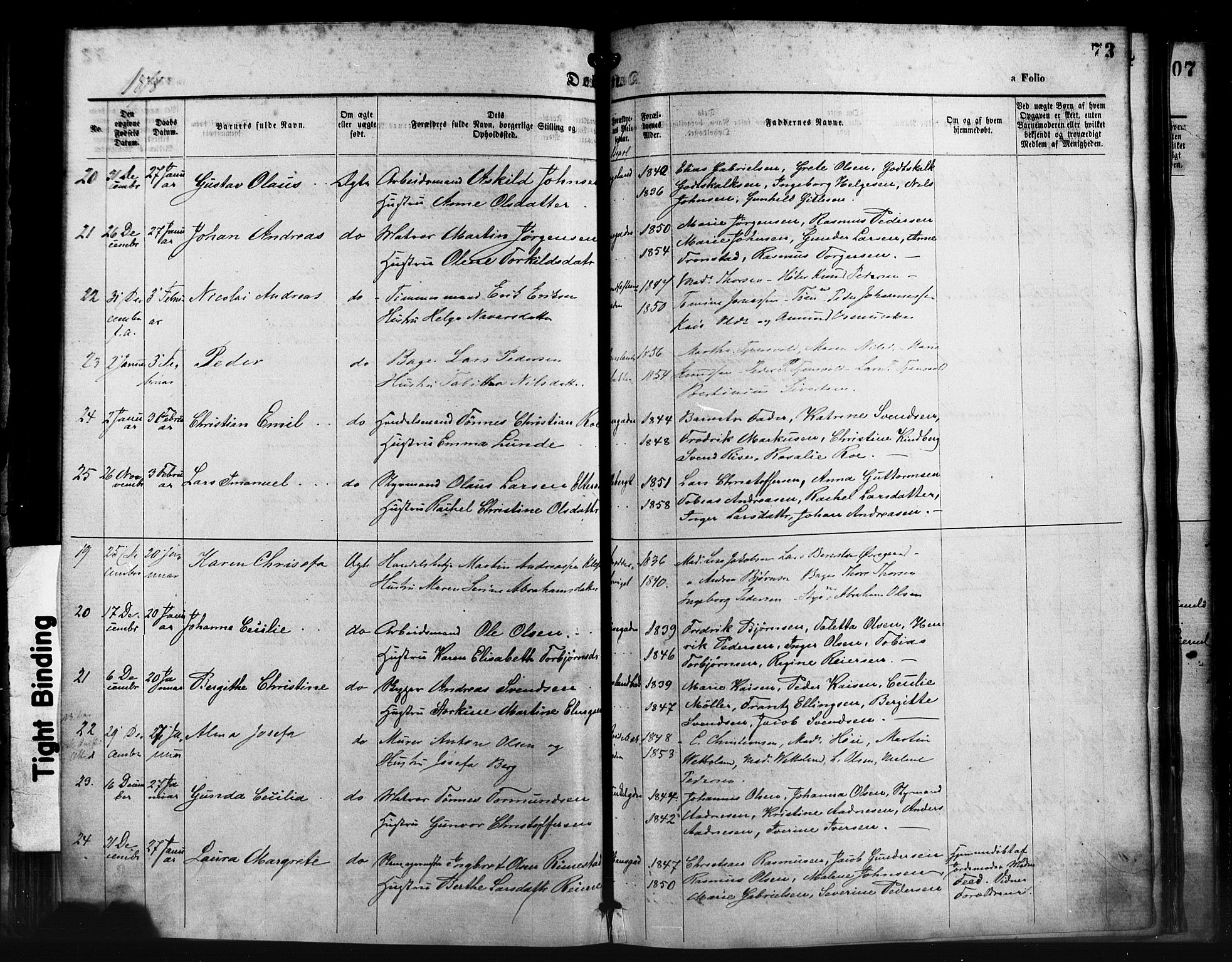 St. Petri sokneprestkontor, AV/SAST-A-101813/001/30/30BA/L0014: Parish register (official) no. A 14, 1876-1879, p. 73