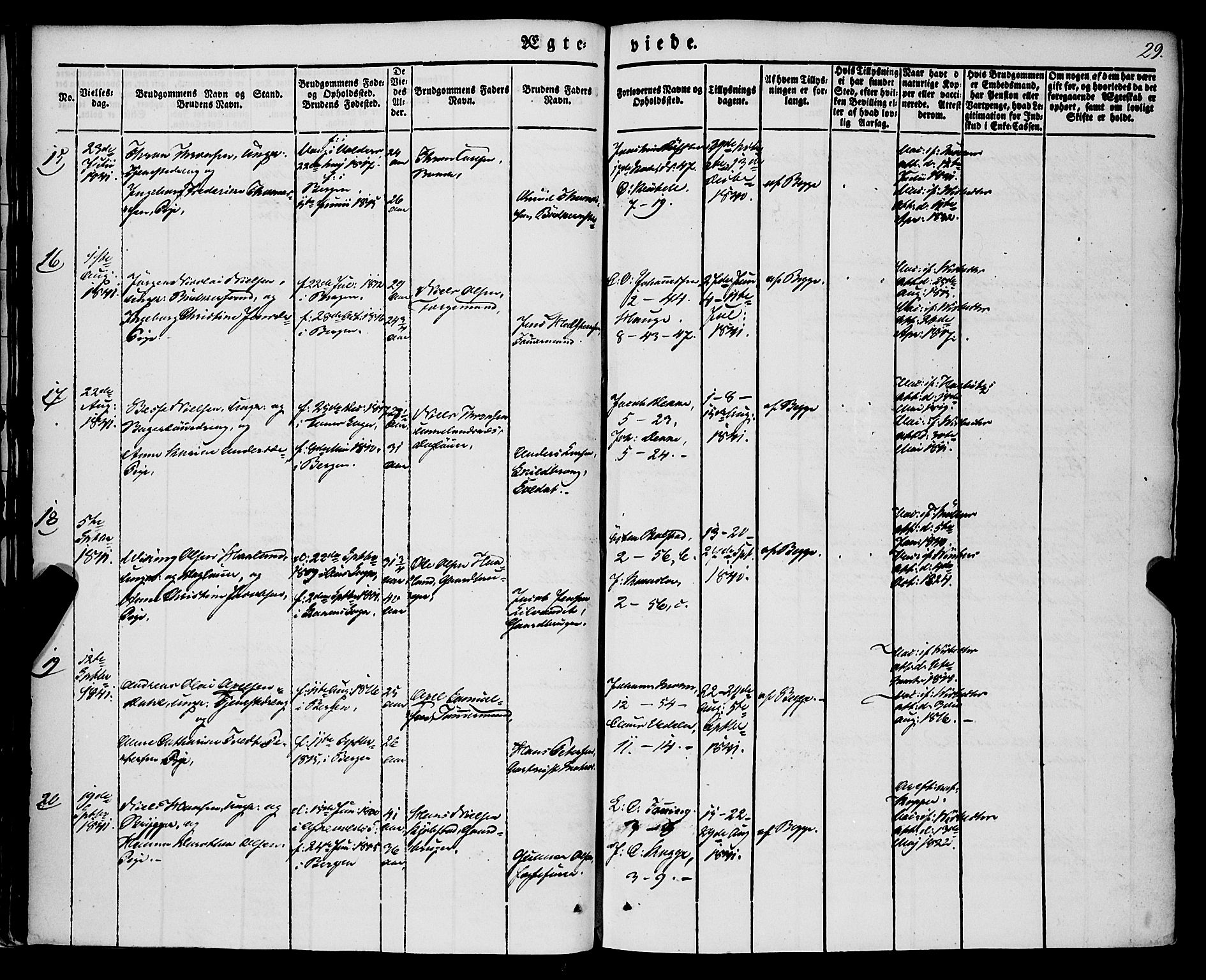 Nykirken Sokneprestembete, AV/SAB-A-77101/H/Haa/L0031: Parish register (official) no. D 1, 1834-1861, p. 29