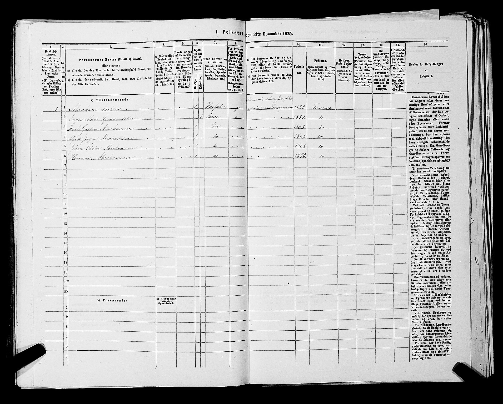 RA, 1875 census for 0113P Borge, 1875, p. 1096