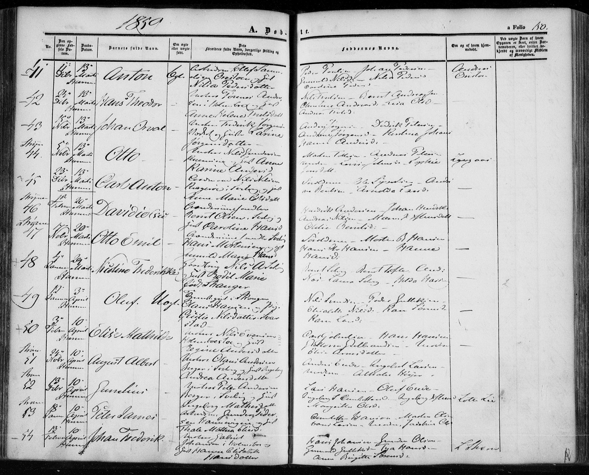 Hurum kirkebøker, SAKO/A-229/F/Fa/L0011: Parish register (official) no. 11, 1847-1860, p. 150