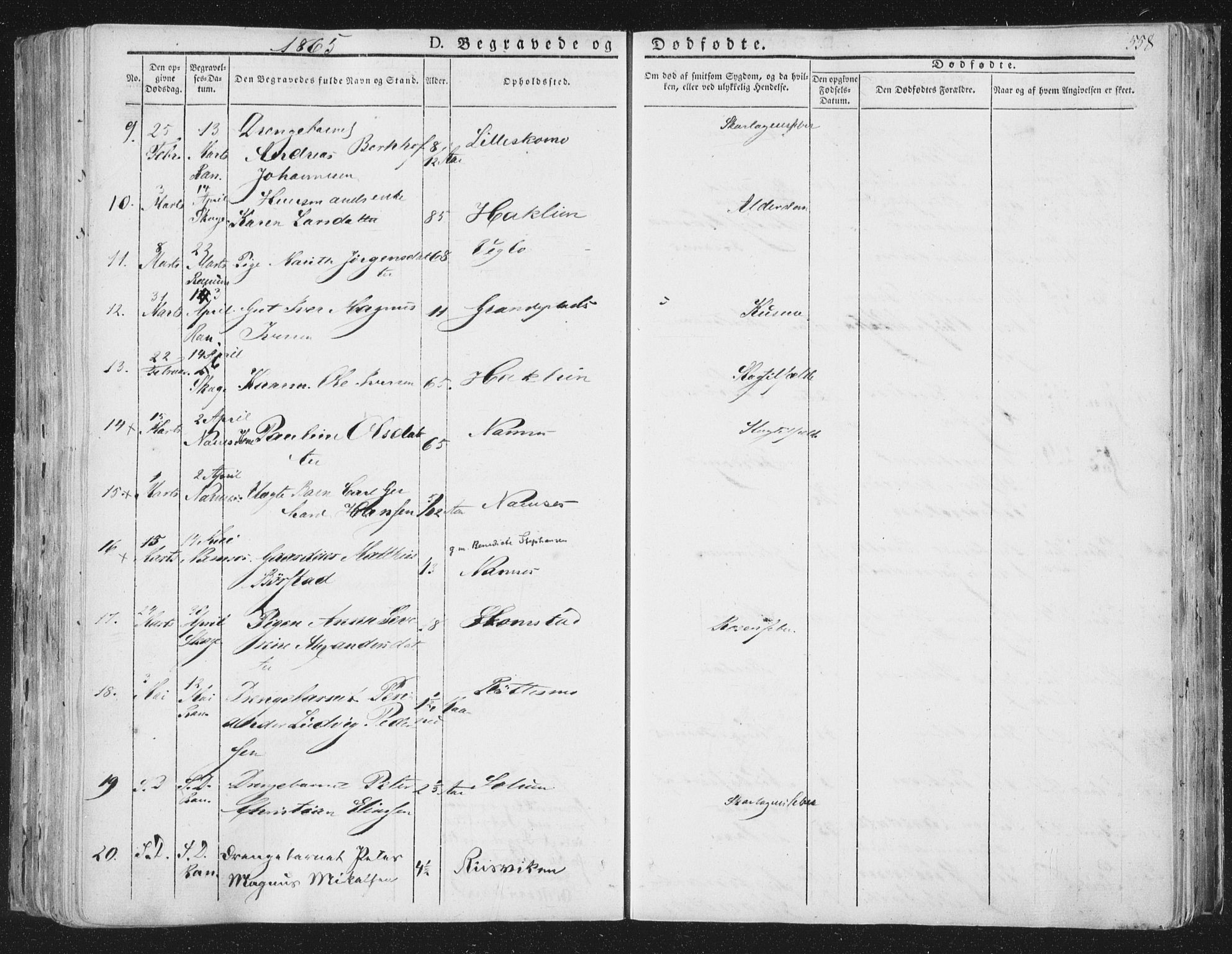 Ministerialprotokoller, klokkerbøker og fødselsregistre - Nord-Trøndelag, AV/SAT-A-1458/764/L0552: Parish register (official) no. 764A07b, 1824-1865, p. 558