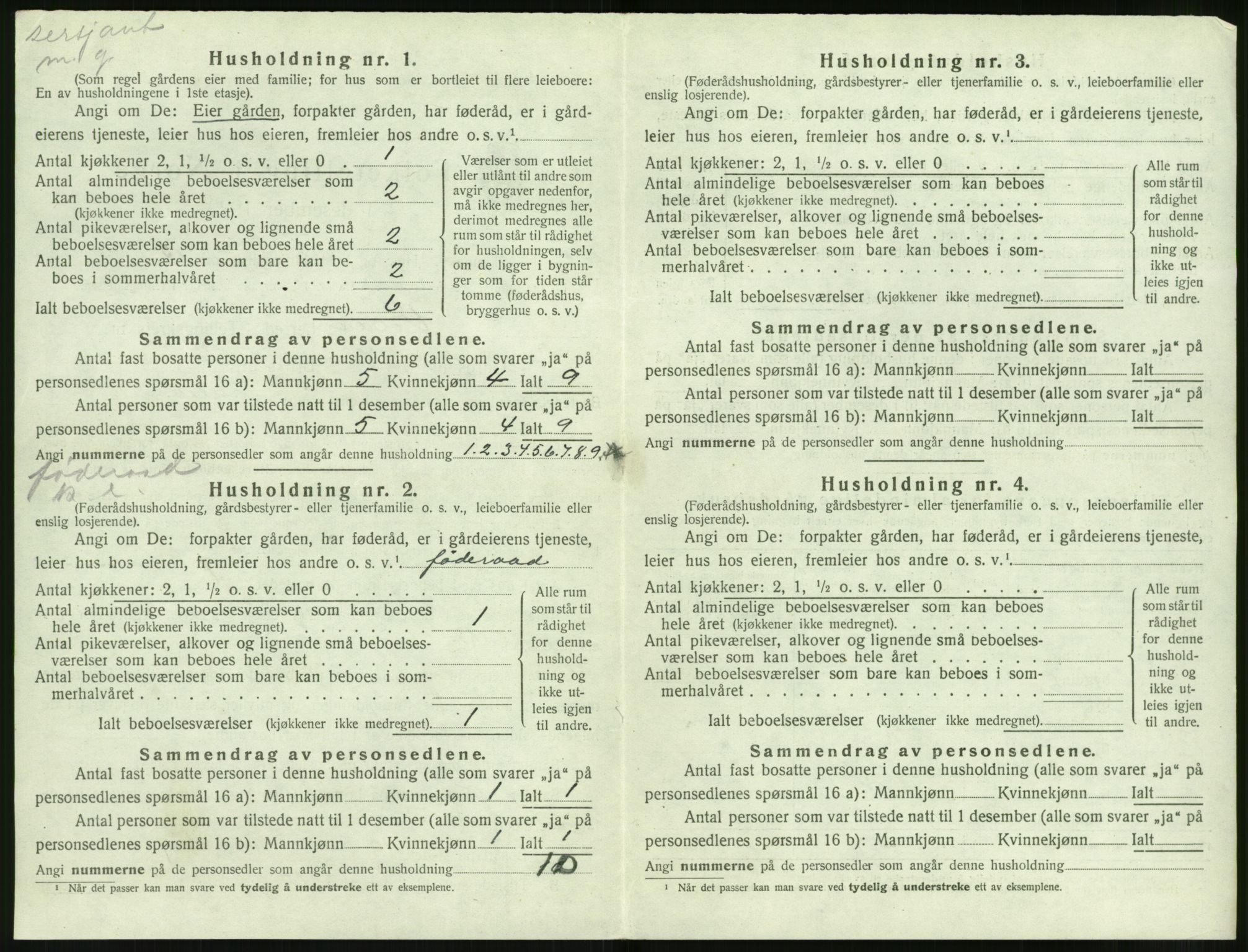 SAT, 1920 census for Volda, 1920, p. 1315