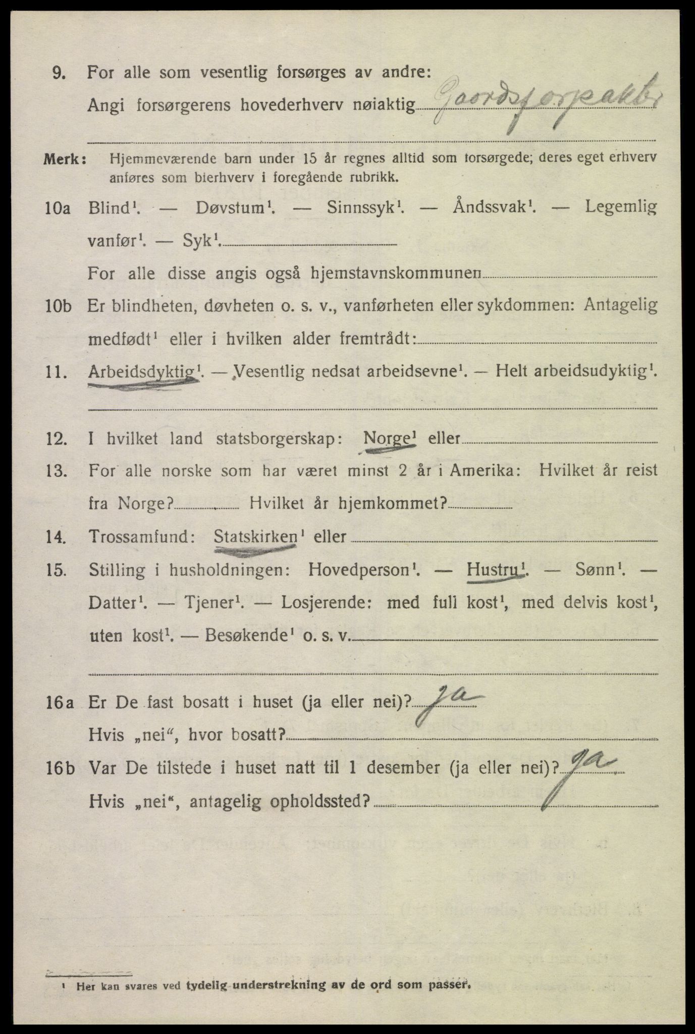 SAK, 1920 census for Vigmostad, 1920, p. 1180