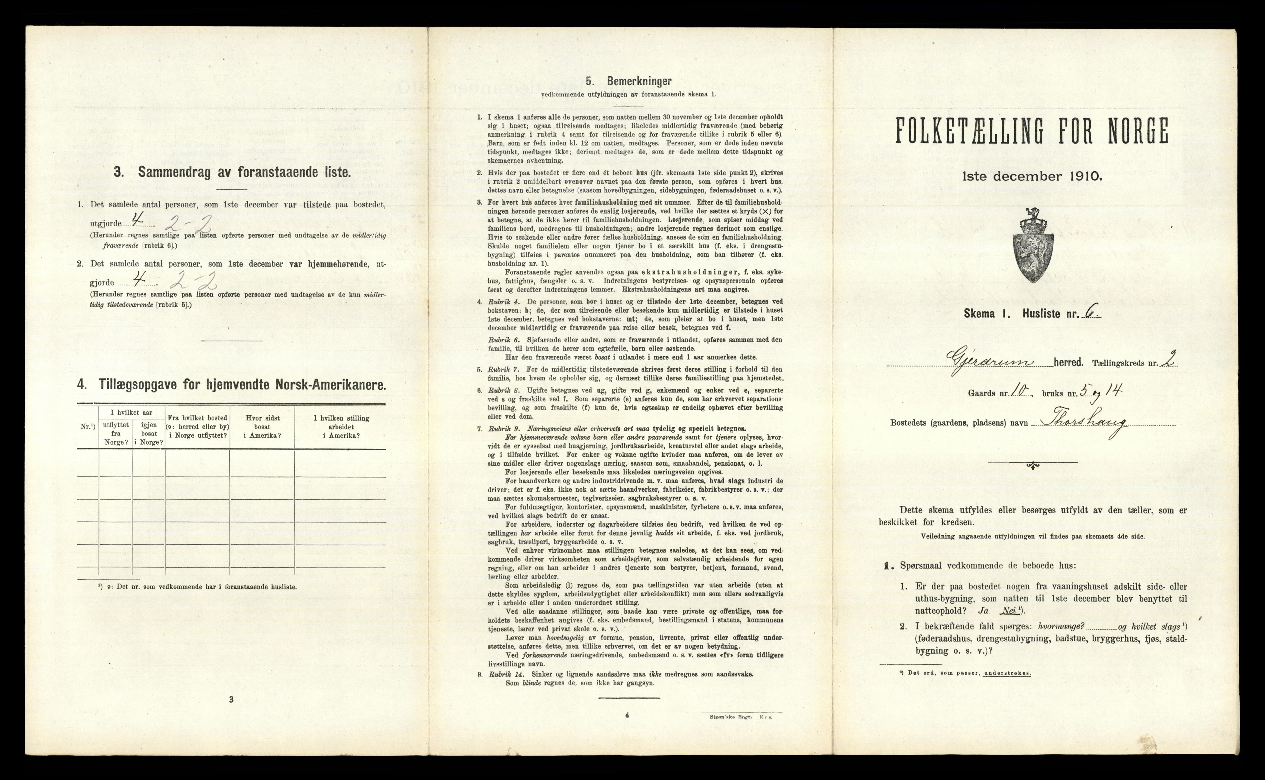 RA, 1910 census for Gjerdrum, 1910, p. 165