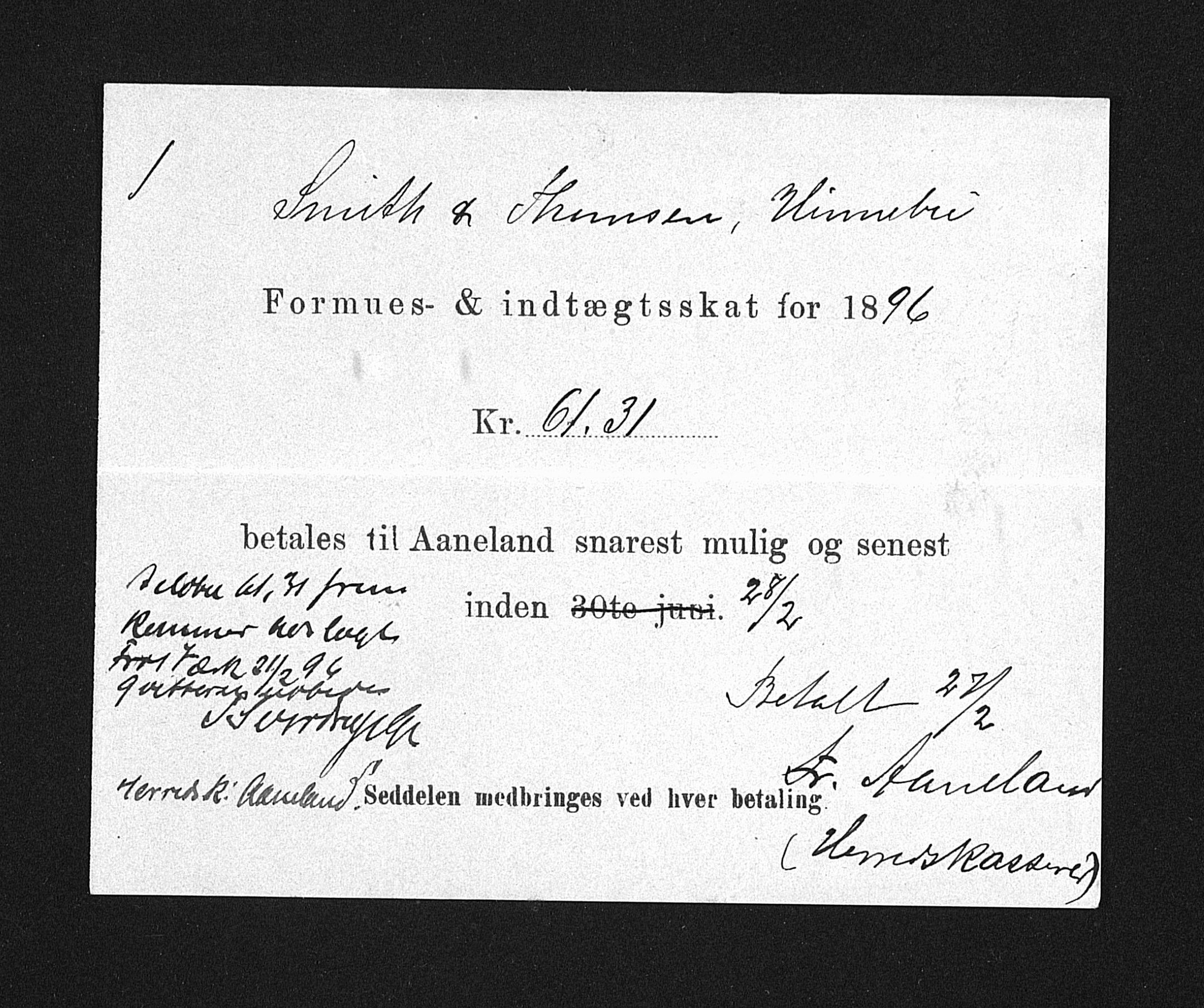 Froland Verk, AAKS/DA-1023/1/02/L0011: Innkomne brev, 1893-1902