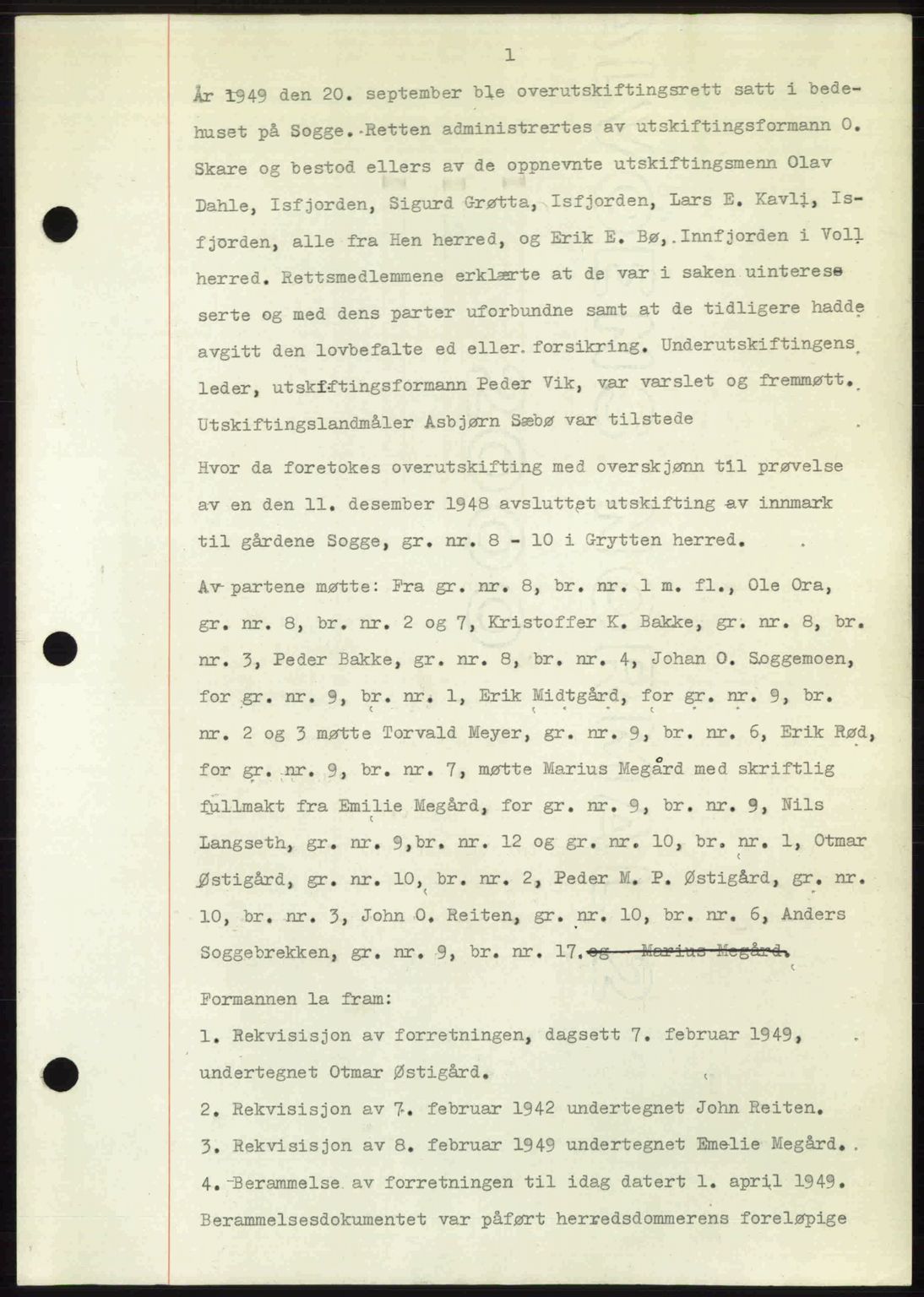 Romsdal sorenskriveri, AV/SAT-A-4149/1/2/2C: Mortgage book no. A31, 1949-1949, Diary no: : 3361/1949