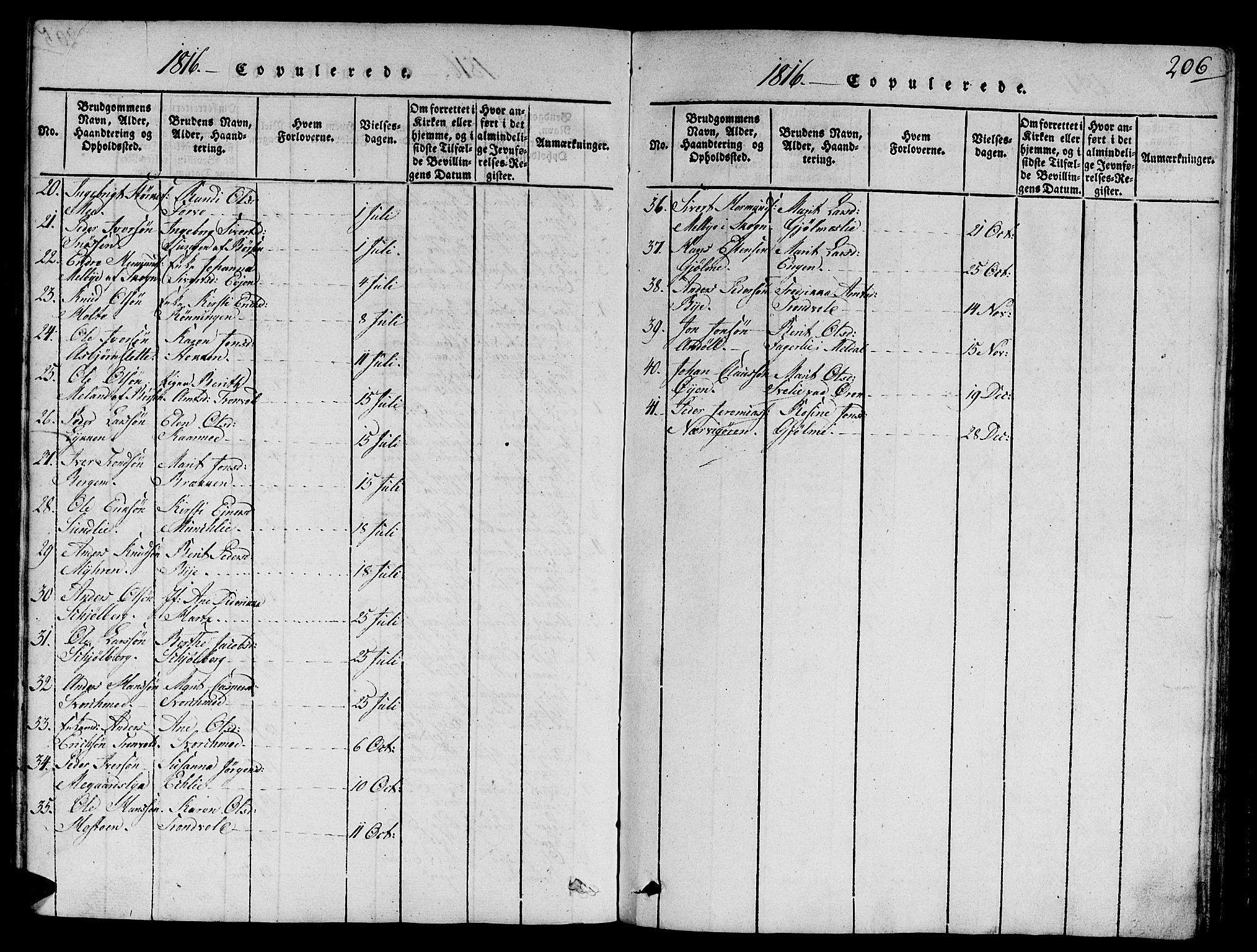 Ministerialprotokoller, klokkerbøker og fødselsregistre - Sør-Trøndelag, SAT/A-1456/668/L0803: Parish register (official) no. 668A03, 1800-1826, p. 206