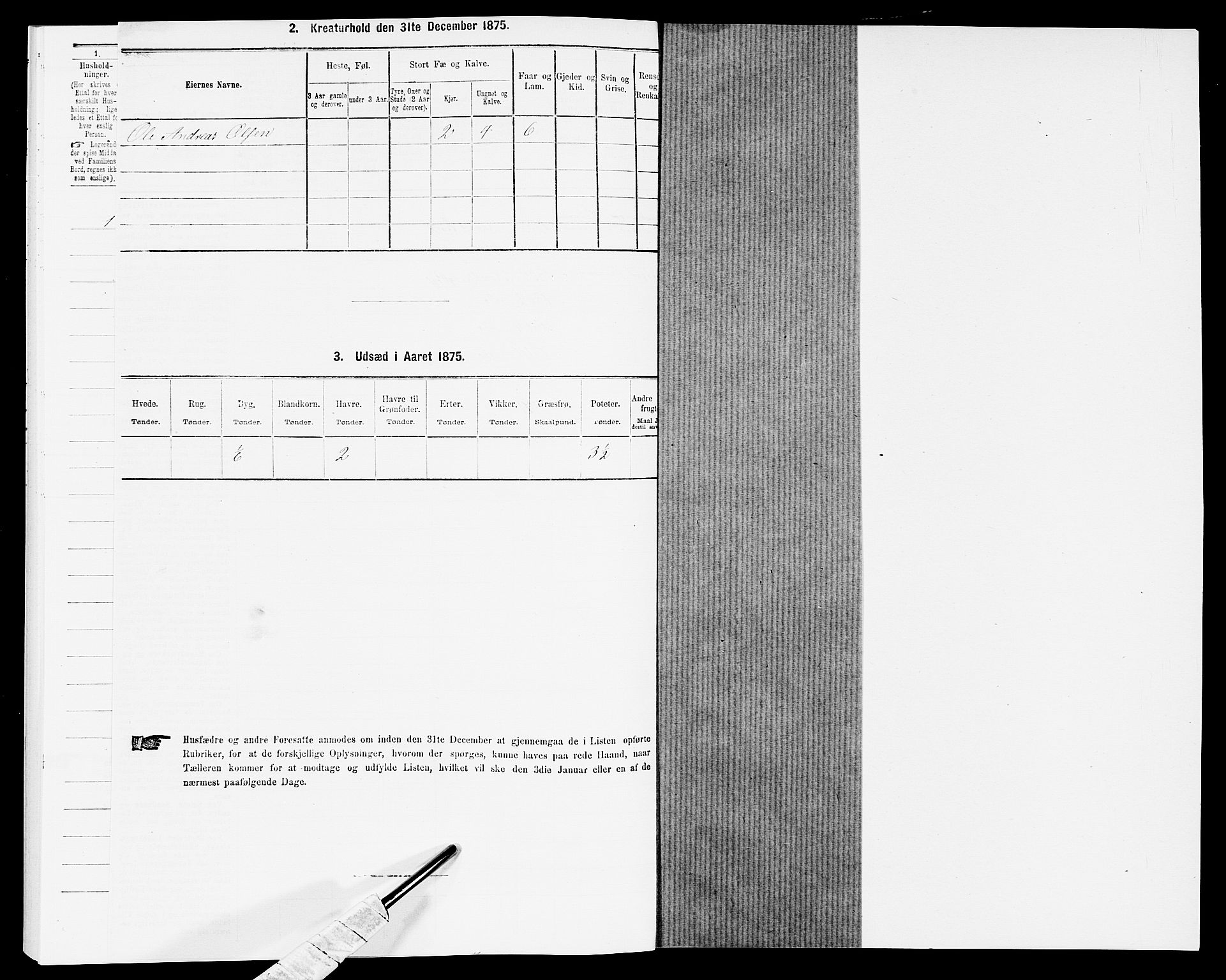 SAK, 1875 census for 1039P Herad, 1875, p. 440