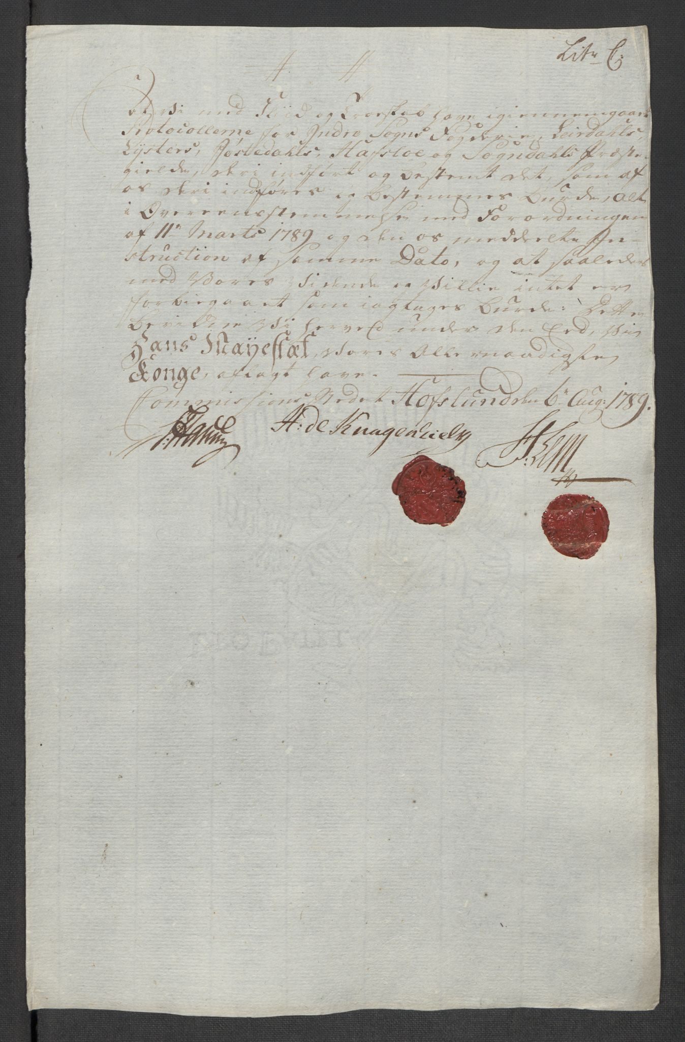 Rentekammeret inntil 1814, Reviderte regnskaper, Mindre regnskaper, AV/RA-EA-4068/Rf/Rfe/L0056:  Ytre og Indre Sogn fogderi, 1789, p. 14