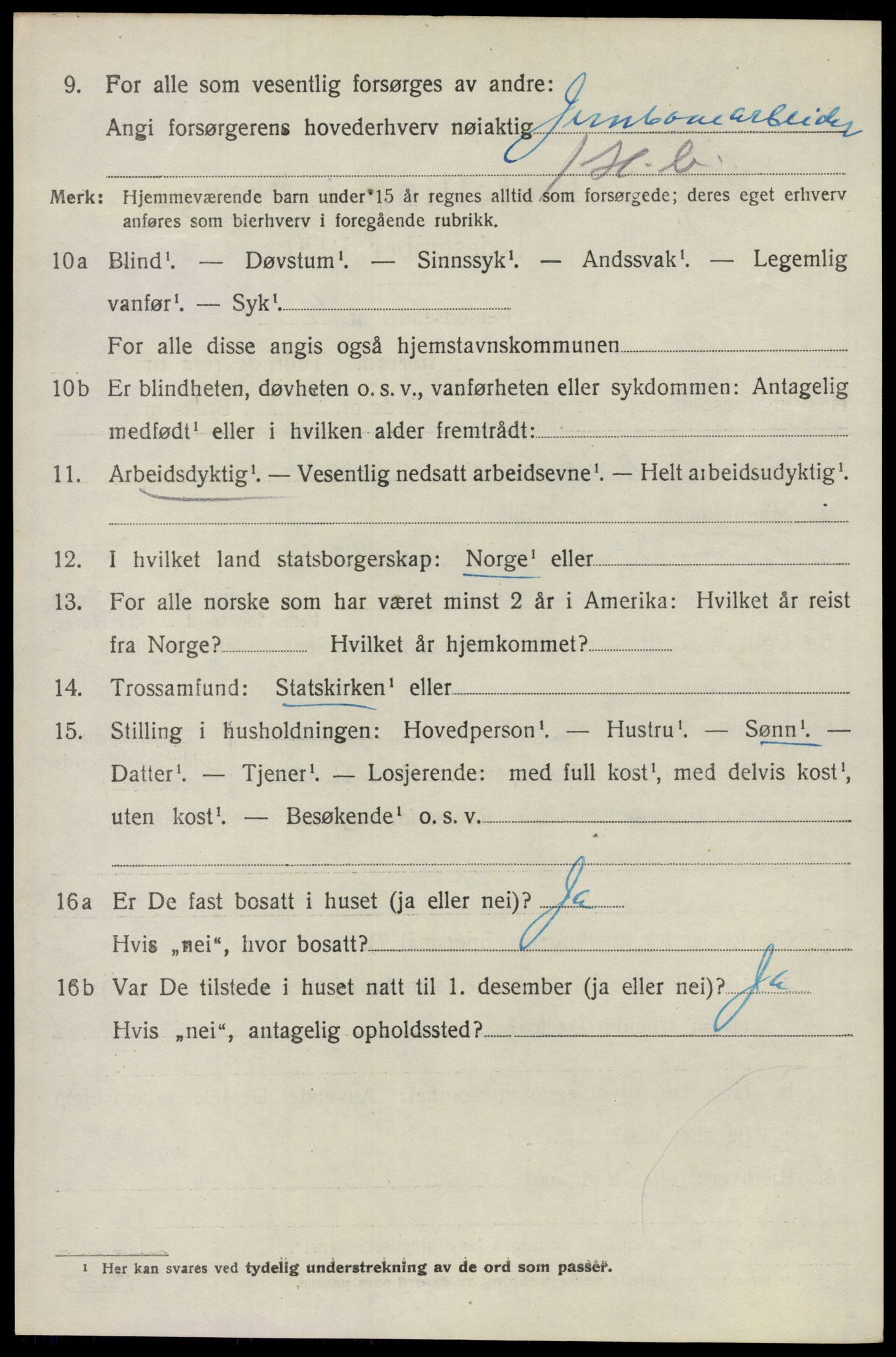 SAO, 1920 census for Ullensaker, 1920, p. 8824