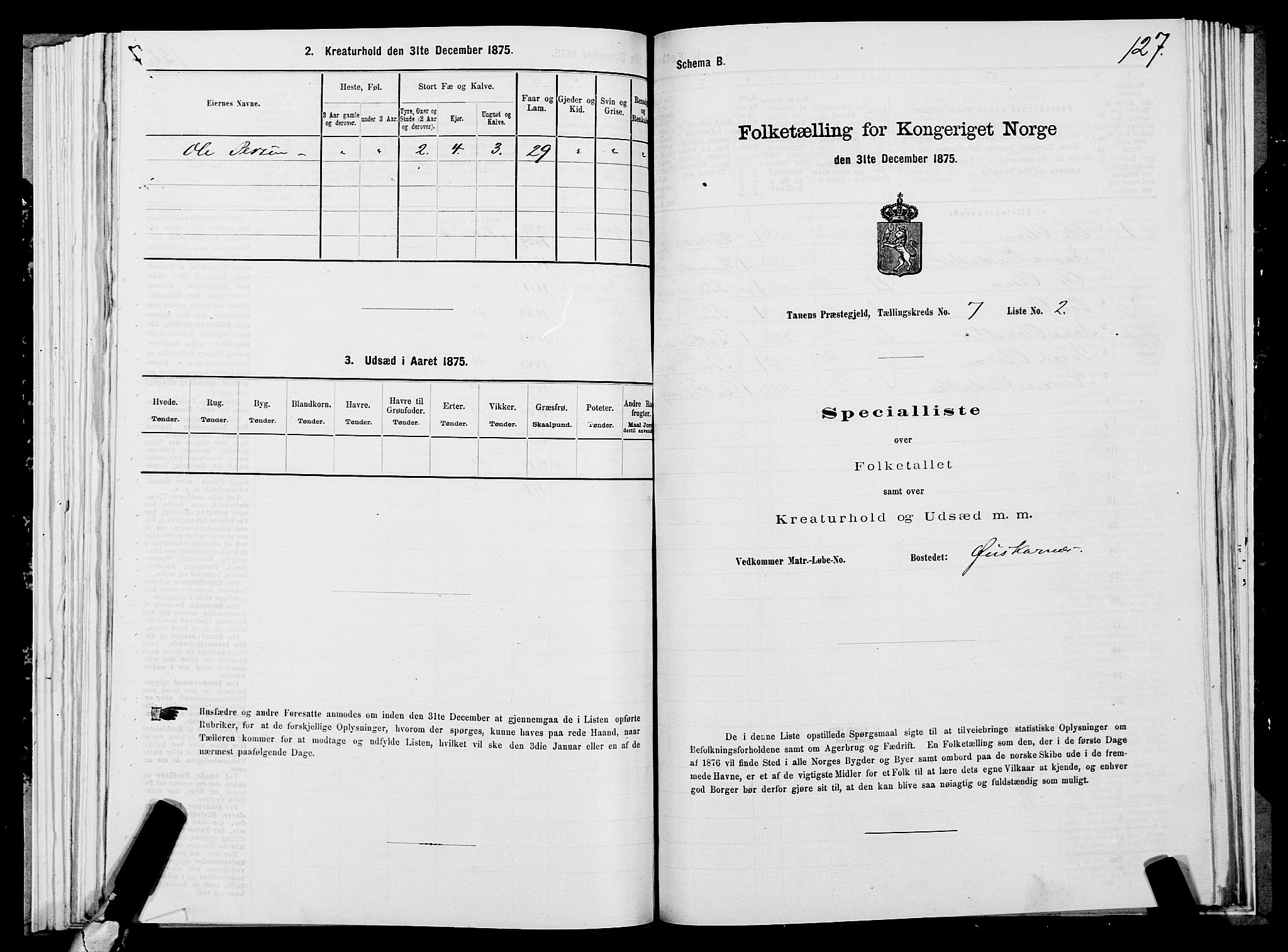 SATØ, 1875 census for 2025P Tana, 1875, p. 2127