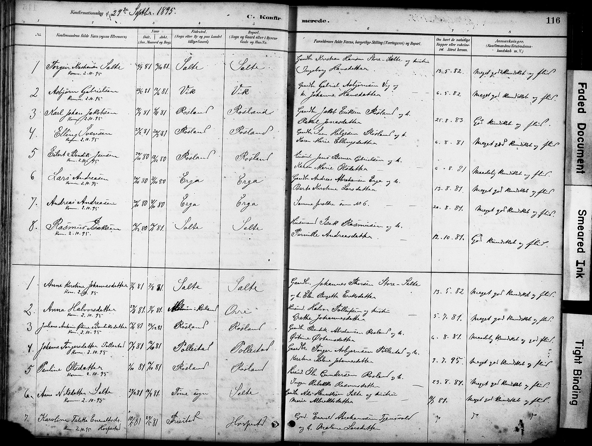 Klepp sokneprestkontor, SAST/A-101803/001/3/30BA/L0007: Parish register (official) no. A 8, 1886-1912, p. 116
