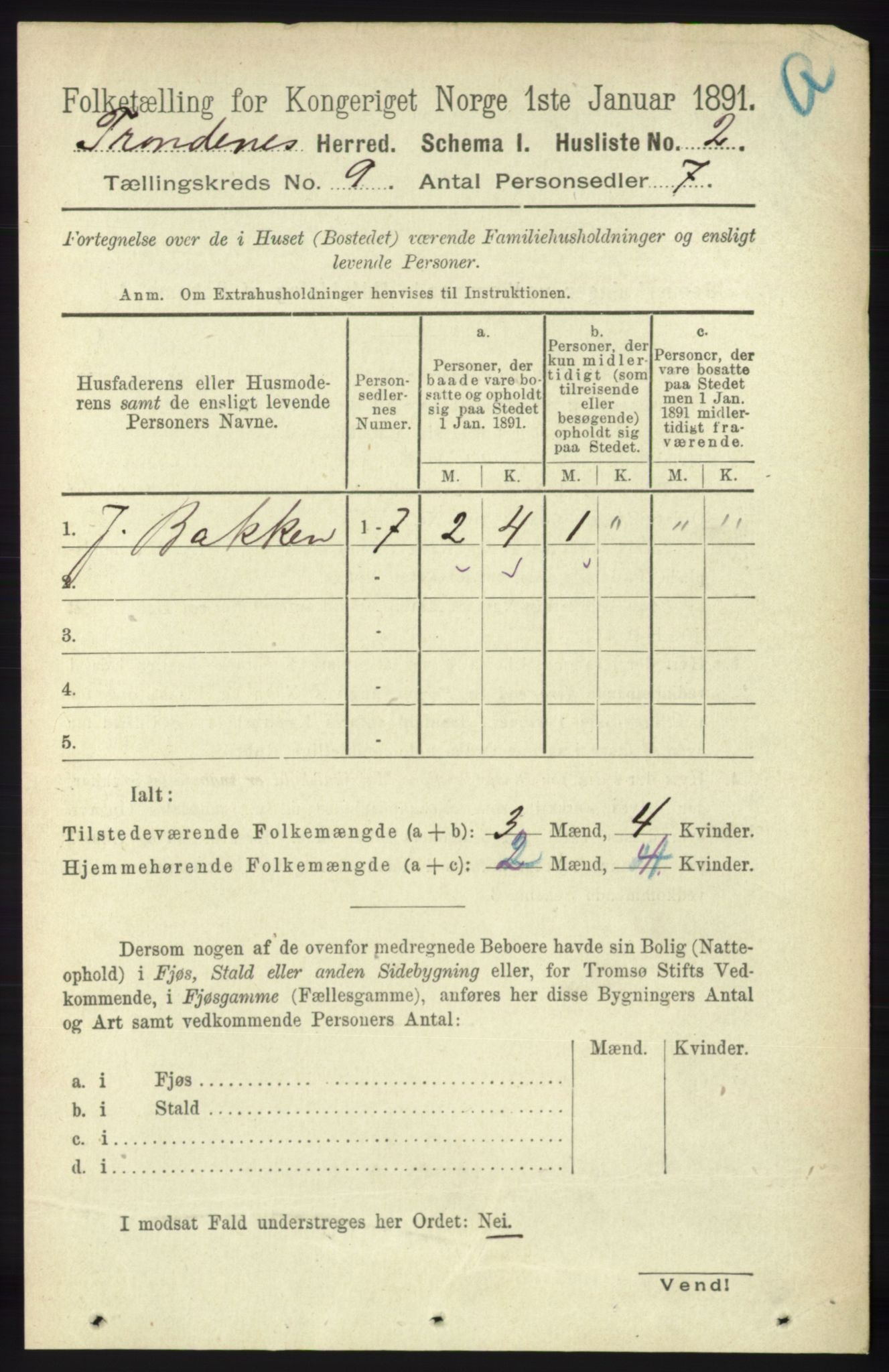 RA, 1891 census for 1914 Trondenes, 1891, p. 6264