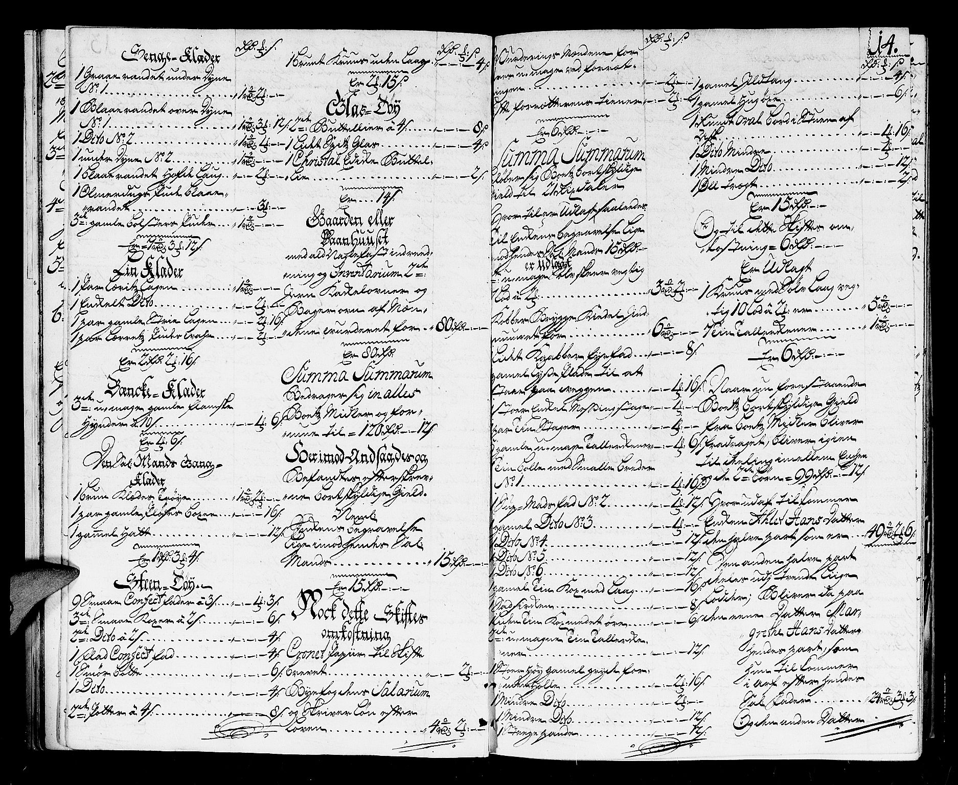 Larvik byfogd, AV/SAKO-A-218/H/Hb/Hba/L0007: Skifteprotokoll, 1729-1736, p. 13b-14a