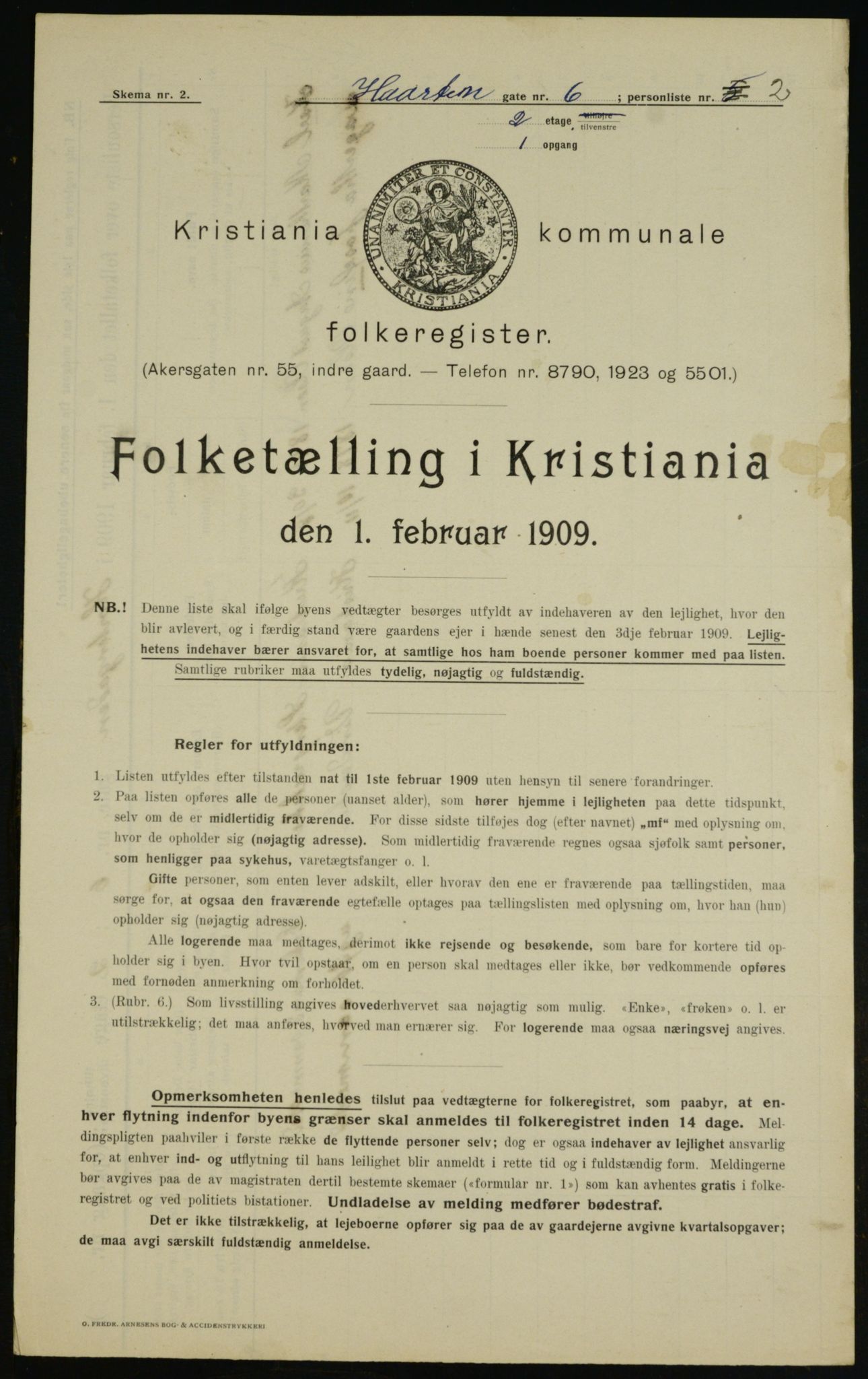 OBA, Municipal Census 1909 for Kristiania, 1909, p. 37584