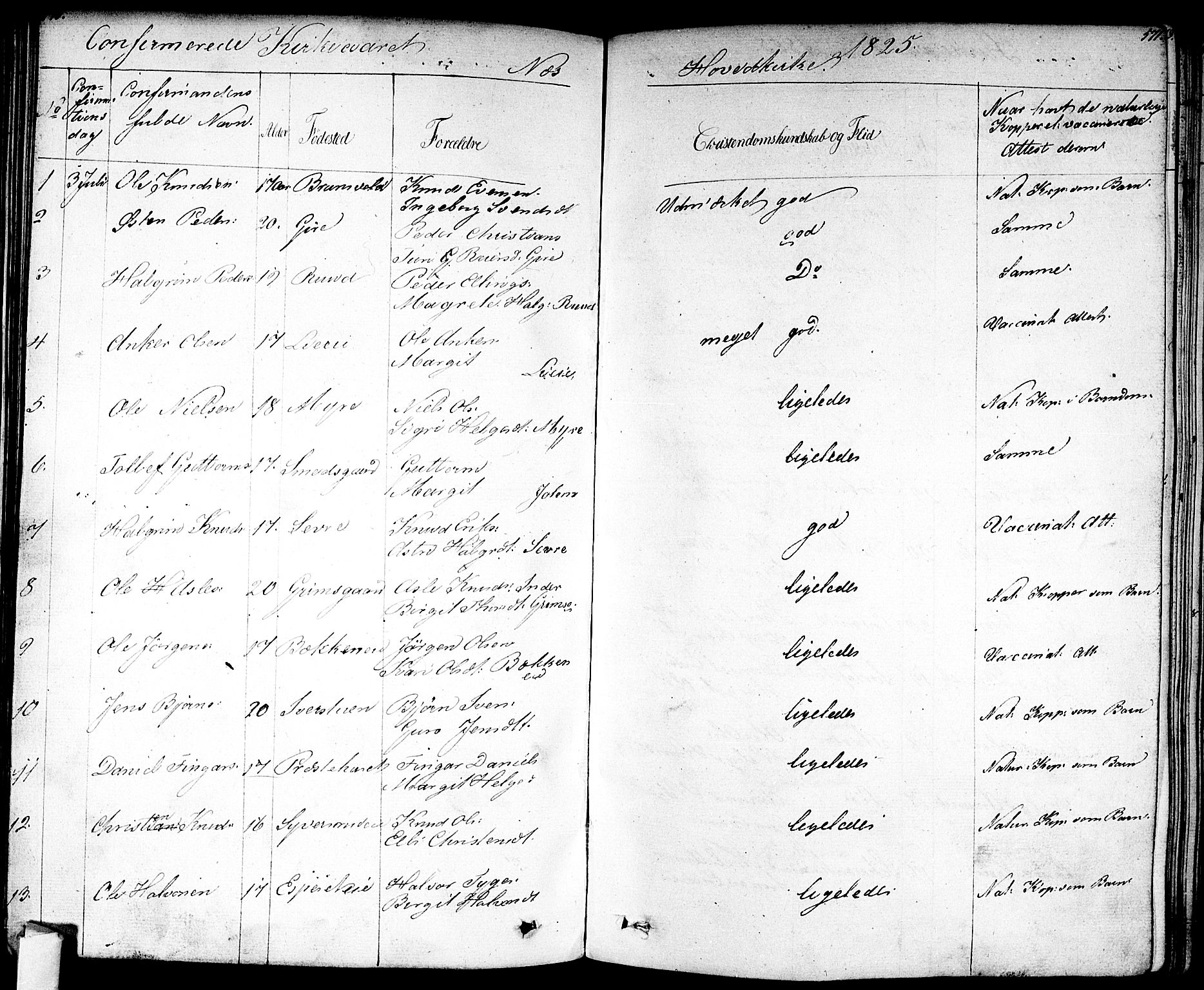 Nes kirkebøker, SAKO/A-236/F/Fa/L0008: Parish register (official) no. 8, 1824-1834, p. 570-571