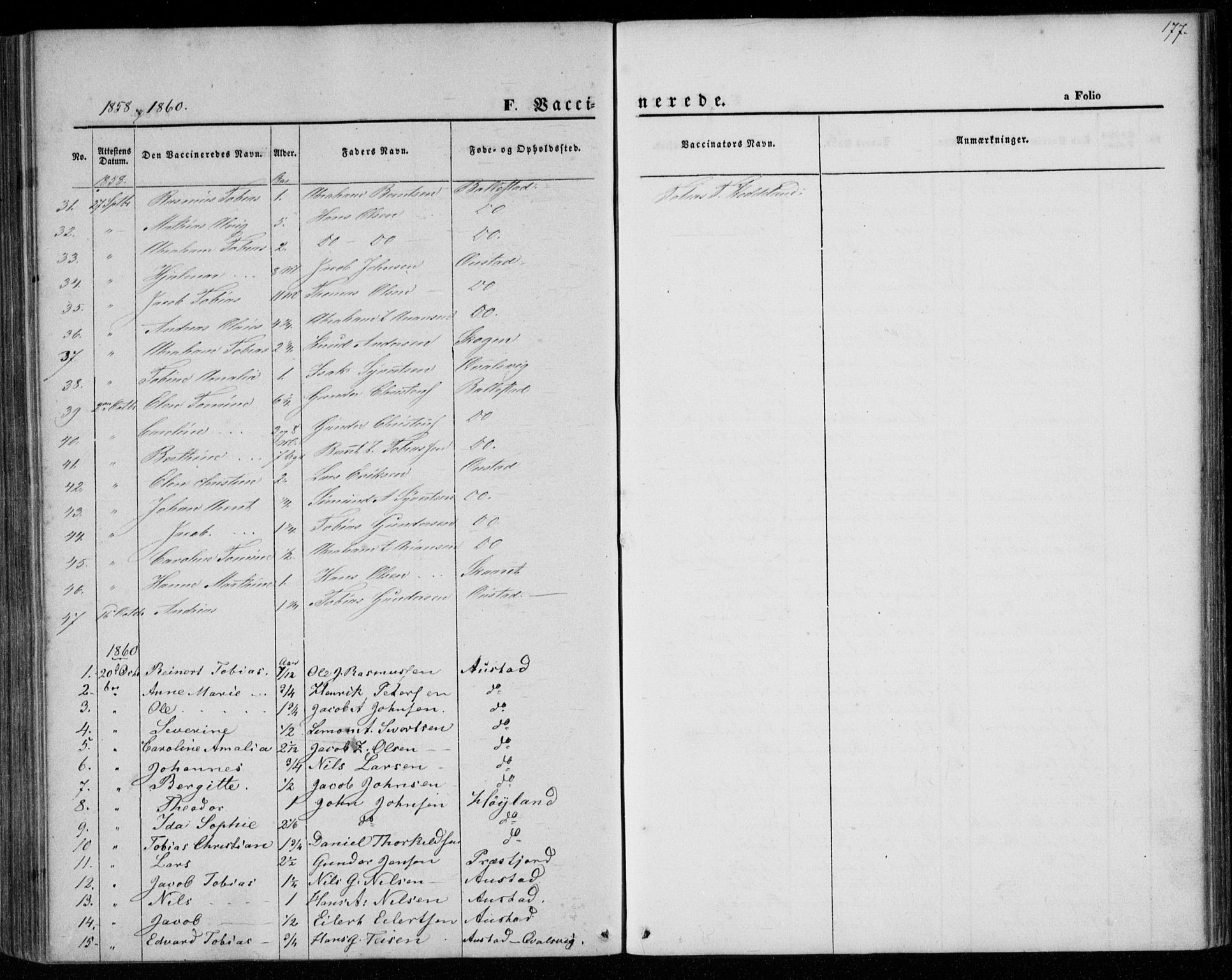 Lyngdal sokneprestkontor, AV/SAK-1111-0029/F/Fa/Faa/L0002: Parish register (official) no. A 2, 1858-1870, p. 177