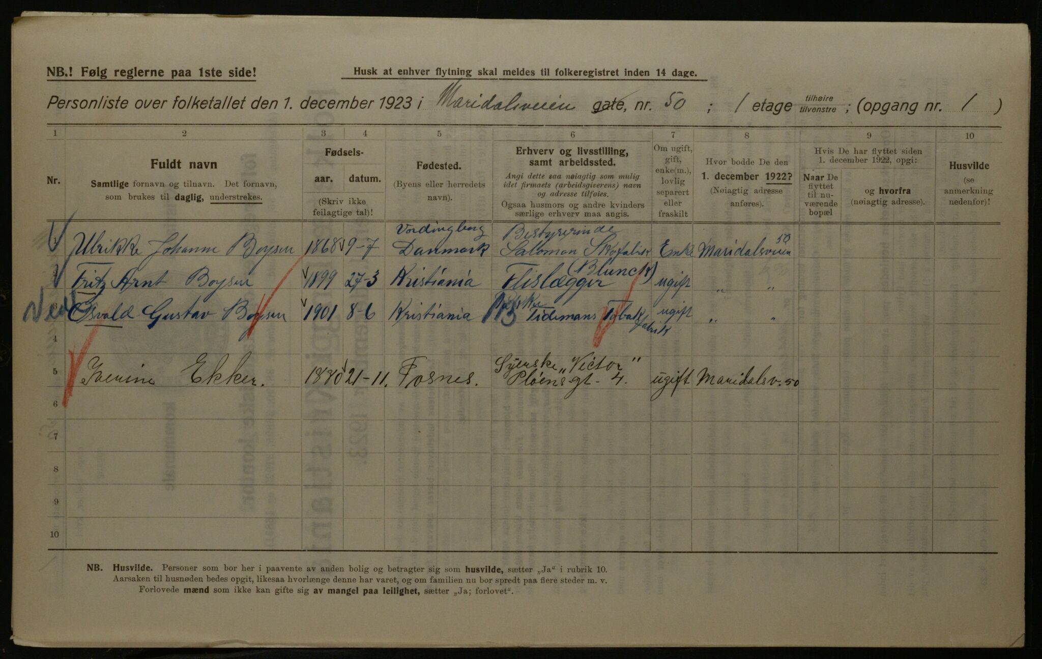 OBA, Municipal Census 1923 for Kristiania, 1923, p. 68138