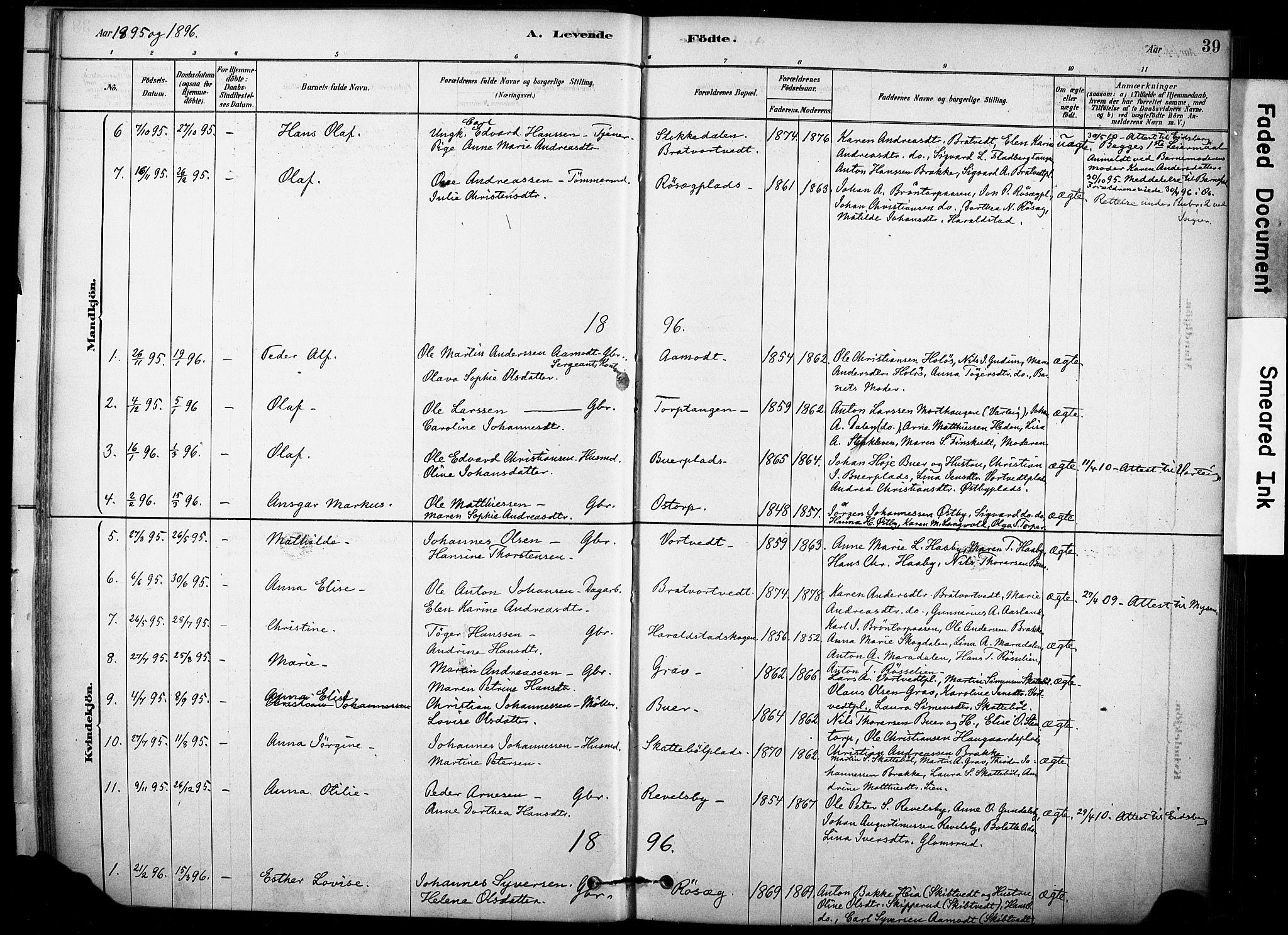Rakkestad prestekontor Kirkebøker, SAO/A-2008/F/Fc/L0001: Parish register (official) no. III 1, 1878-1905, p. 39