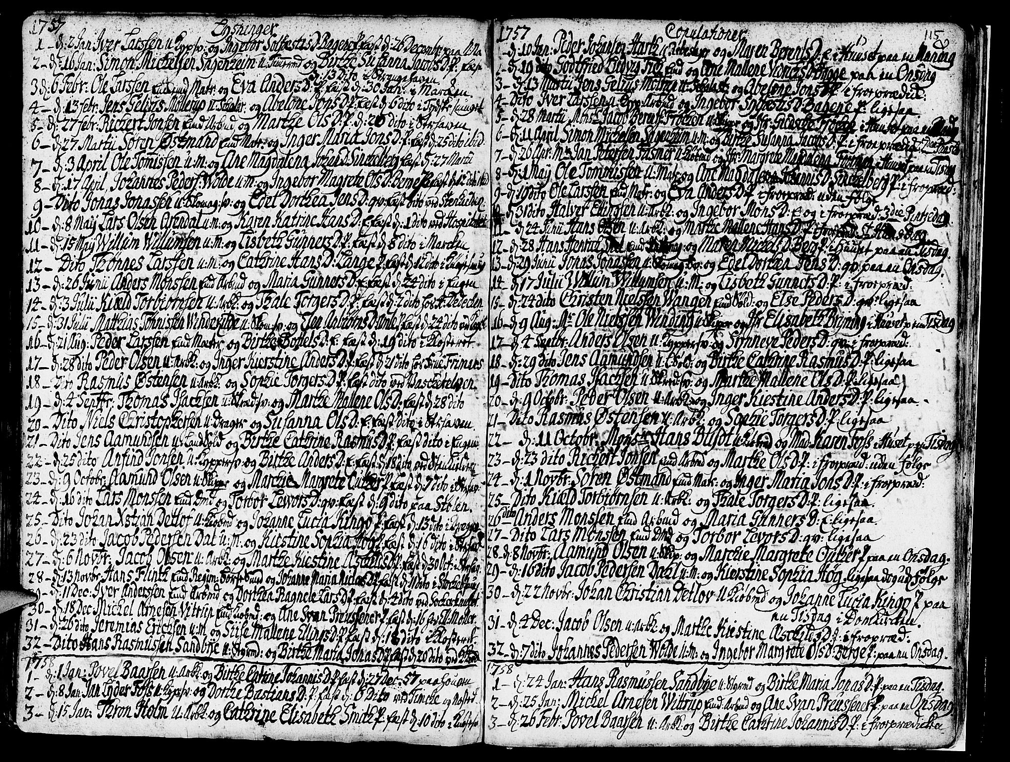 Nykirken Sokneprestembete, SAB/A-77101/H/Haa/L0007: Parish register (official) no. A 7, 1719-1781, p. 115