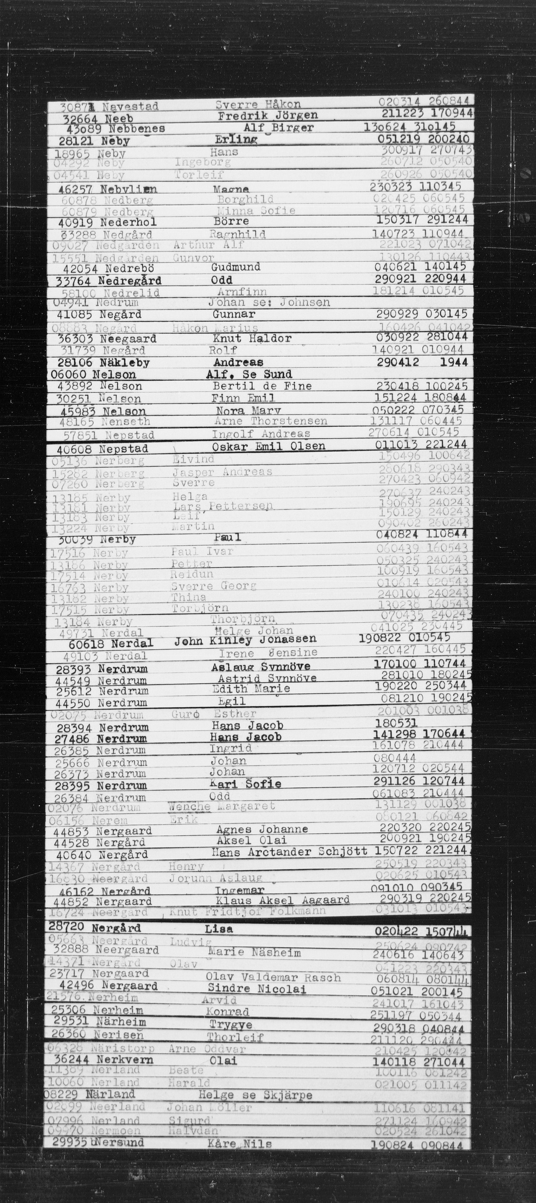 Den Kgl. Norske Legasjons Flyktningskontor, AV/RA-S-6753/V/Va/L0022: Kjesäterkartoteket.  Alfabetisk register, A-Å., 1940-1945, p. 604