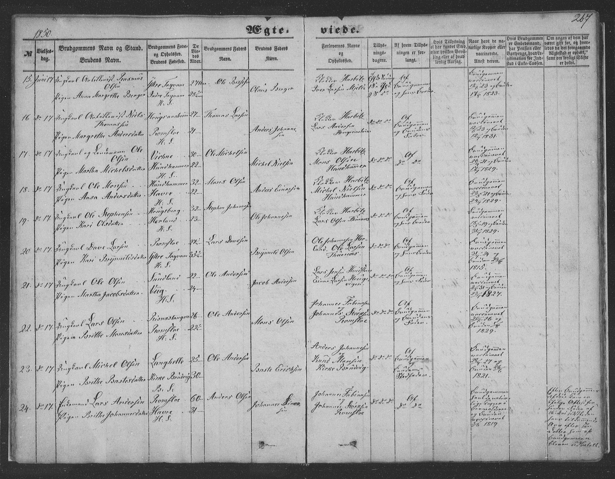 Haus sokneprestembete, AV/SAB-A-75601/H/Haa: Parish register (official) no. A 16 II, 1848-1857, p. 267