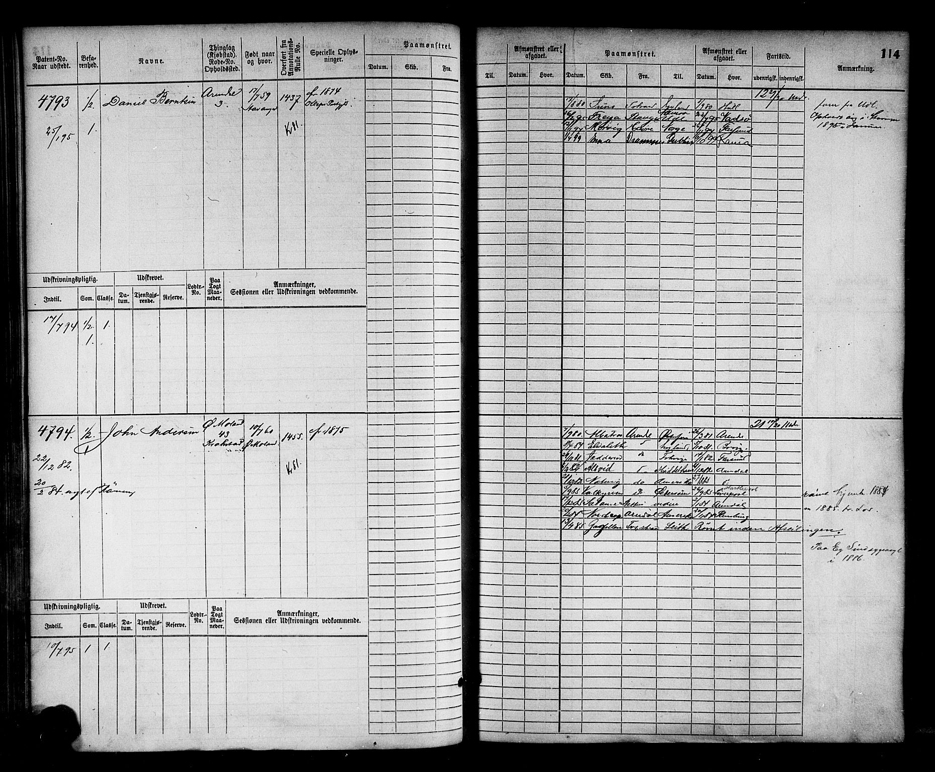 Arendal mønstringskrets, AV/SAK-2031-0012/F/Fb/L0016: Hovedrulle nr 4569-5322, S-14, 1879-1900, p. 119