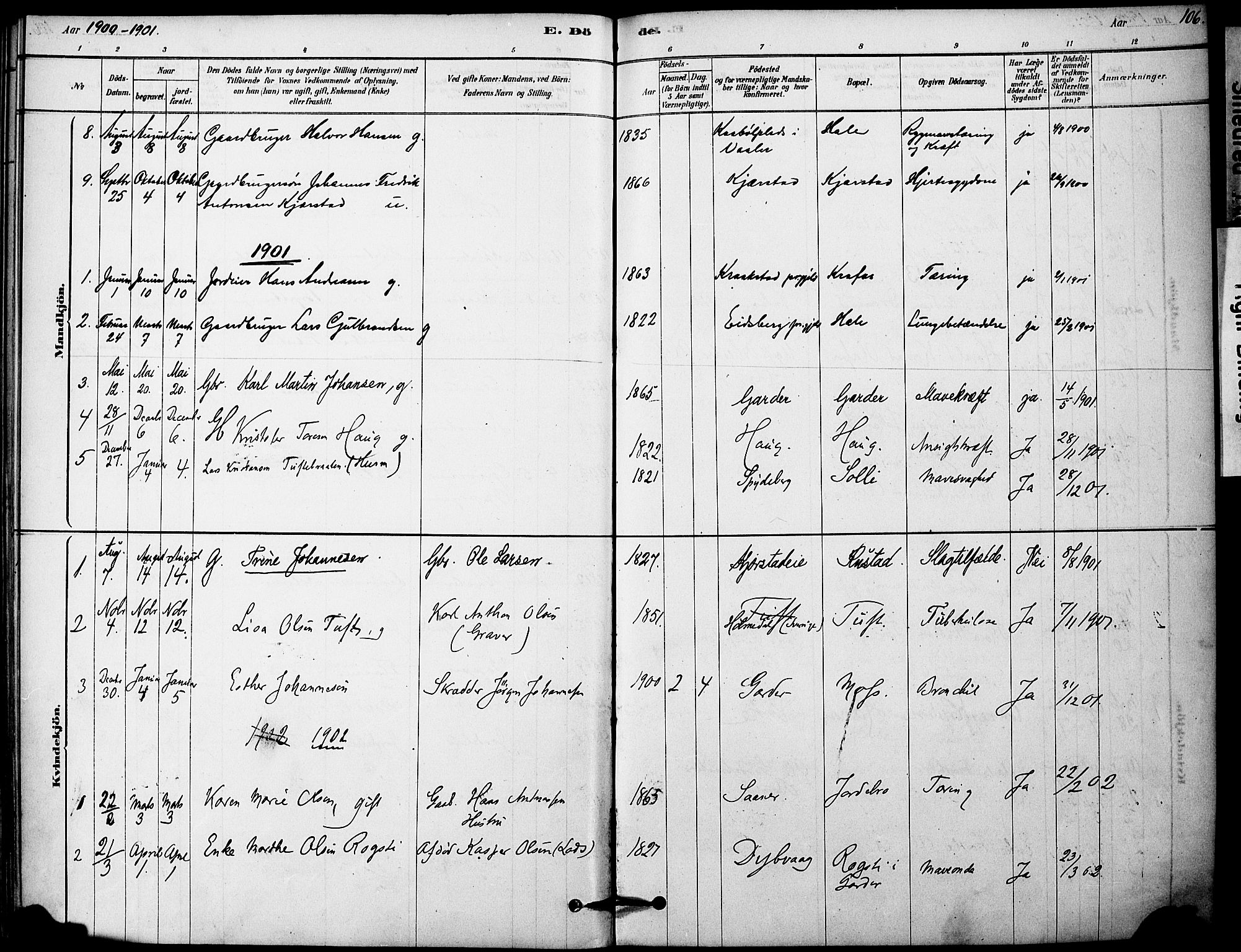 Vestby prestekontor Kirkebøker, AV/SAO-A-10893/F/Fa/L0011: Parish register (official) no. I 11, 1878-1913, p. 106