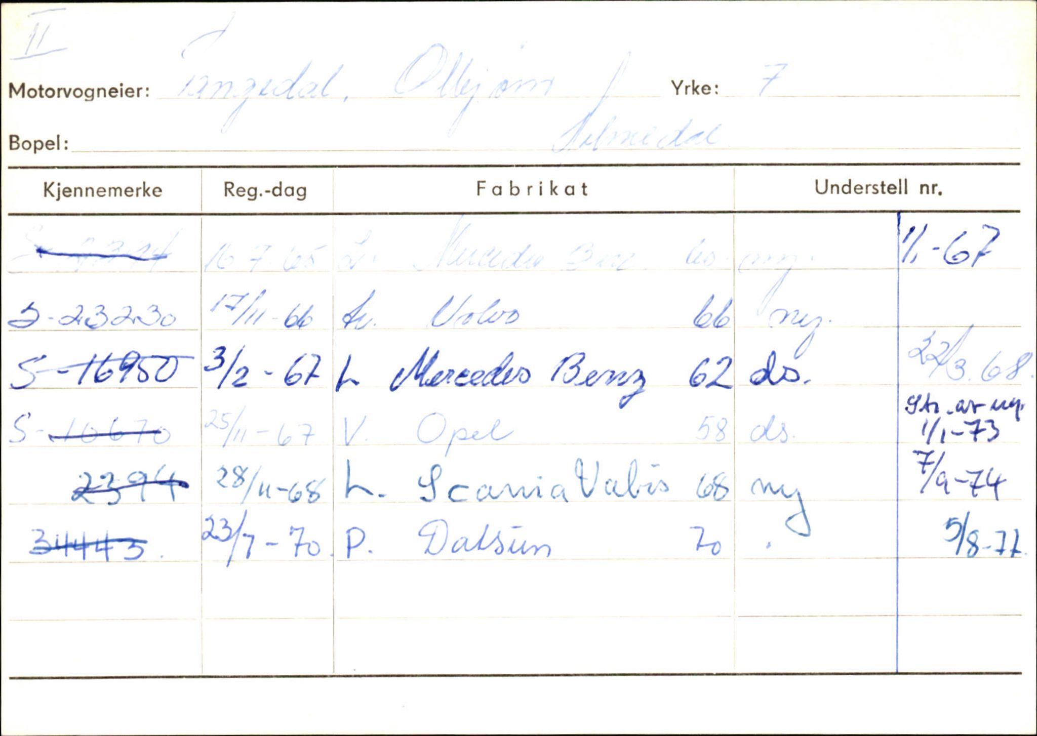 Statens vegvesen, Sogn og Fjordane vegkontor, SAB/A-5301/4/F/L0126: Eigarregister Fjaler M-Å. Leikanger A-Å, 1945-1975, p. 453