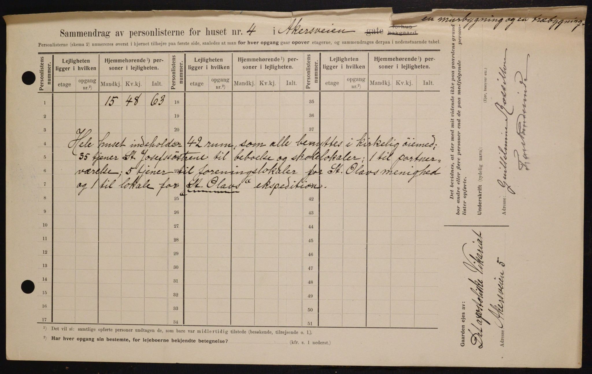 OBA, Municipal Census 1909 for Kristiania, 1909, p. 789