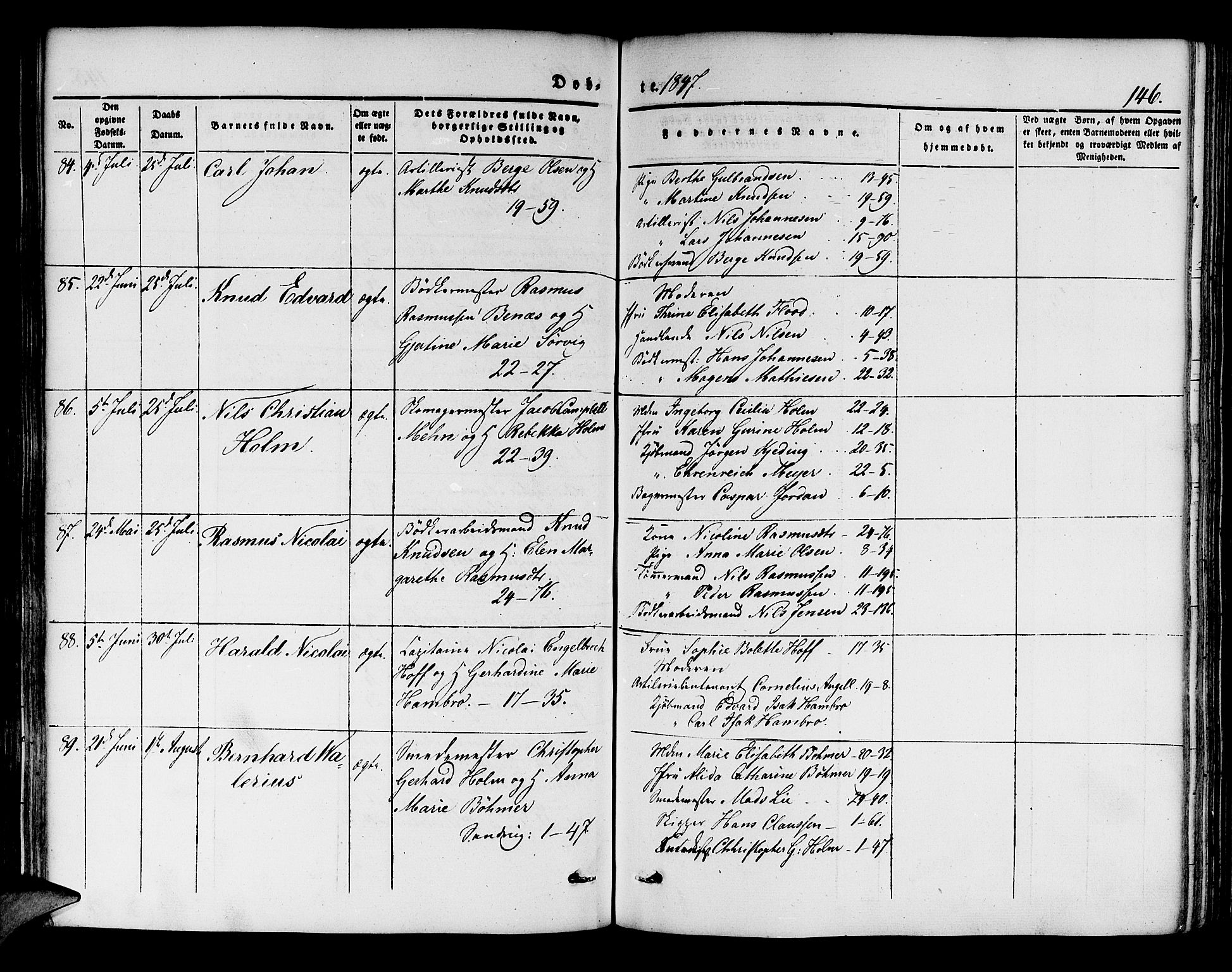 Korskirken sokneprestembete, AV/SAB-A-76101/H/Hab: Parish register (copy) no. B 1, 1839-1847, p. 146