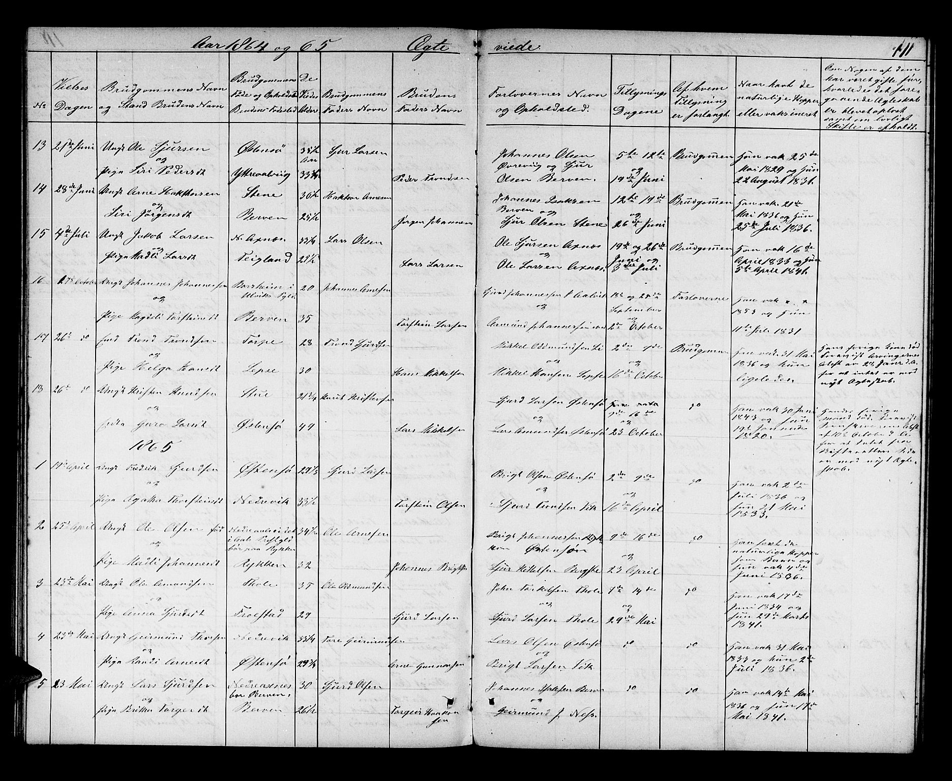 Kvam sokneprestembete, AV/SAB-A-76201/H/Hab: Parish register (copy) no. C 2, 1863-1880, p. 111