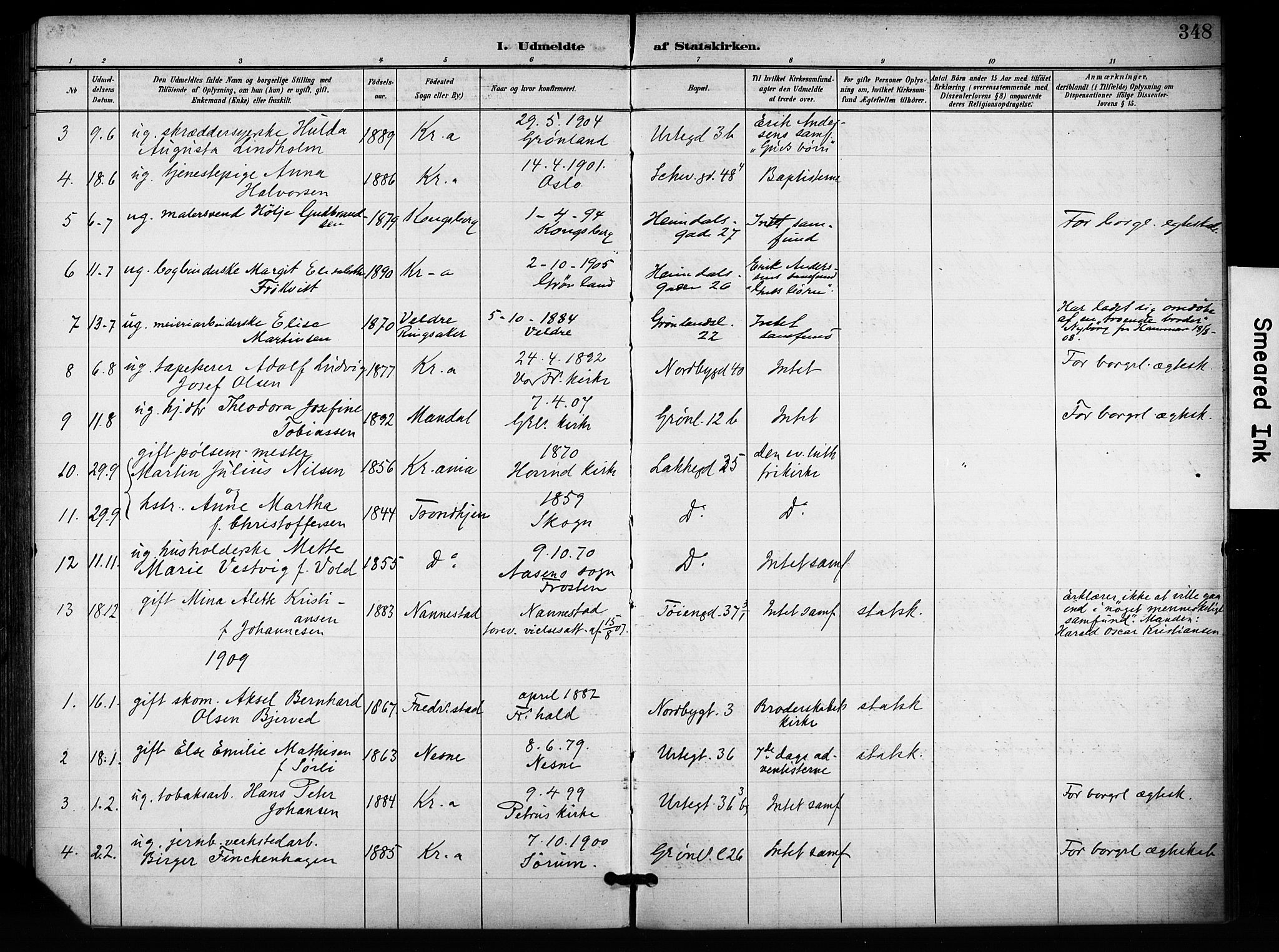 Grønland prestekontor Kirkebøker, SAO/A-10848/F/Fa/L0015: Parish register (official) no. 15, 1899-1919, p. 348