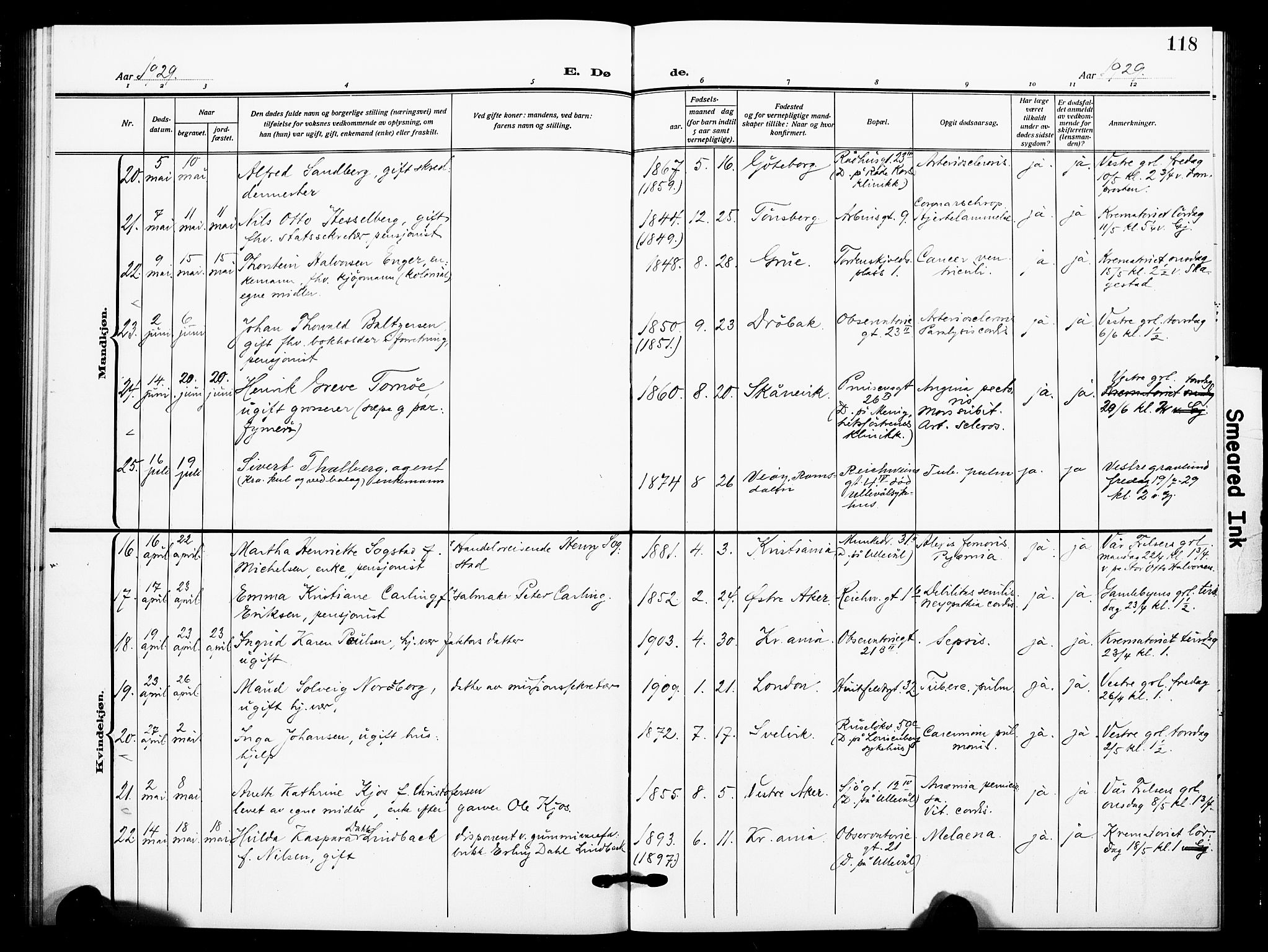 Johannes prestekontor Kirkebøker, AV/SAO-A-10852/F/Fa/L0012: Parish register (official) no. 12, 1918-1930, p. 118