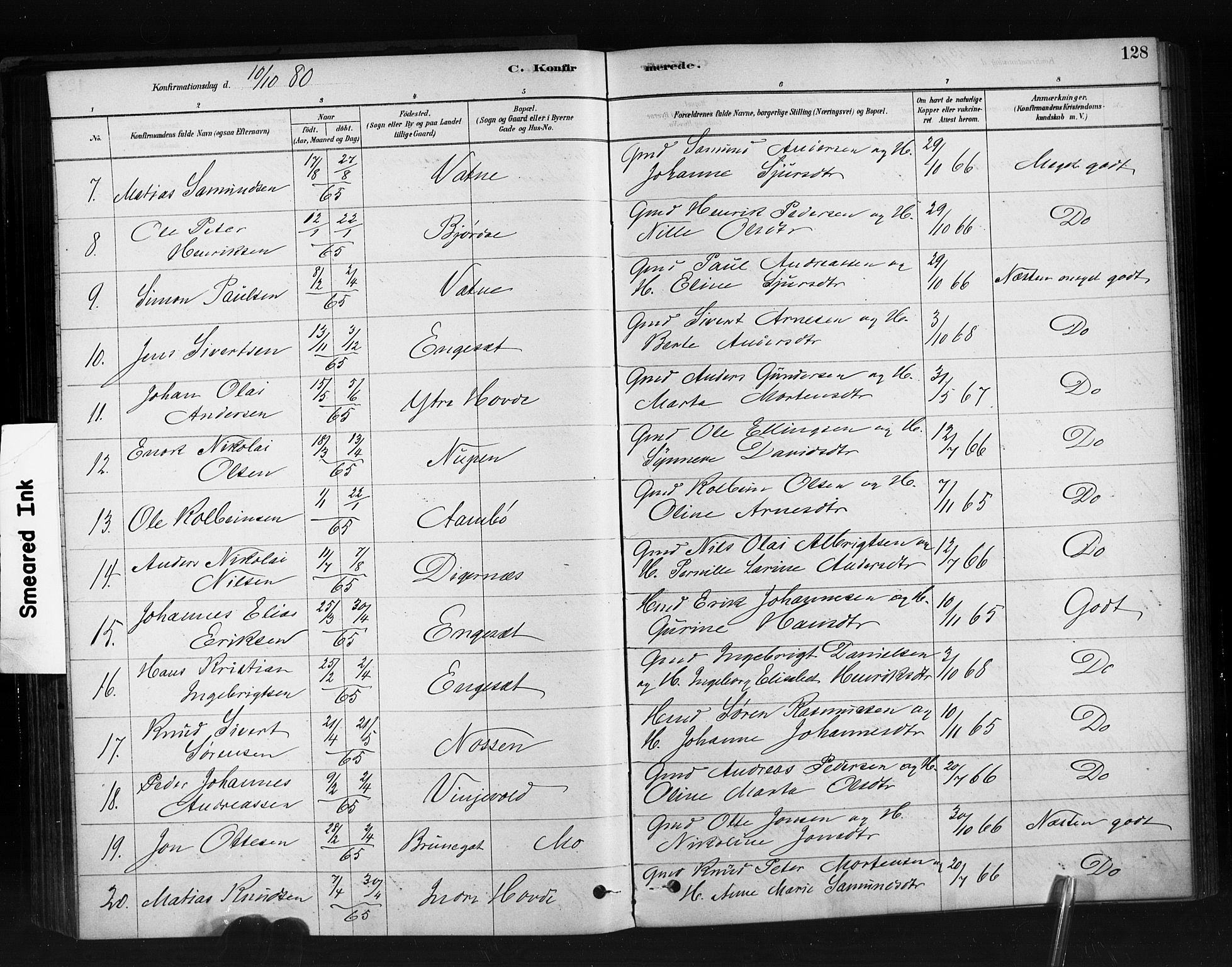 Ministerialprotokoller, klokkerbøker og fødselsregistre - Møre og Romsdal, AV/SAT-A-1454/513/L0176: Parish register (official) no. 513A03, 1877-1889, p. 128