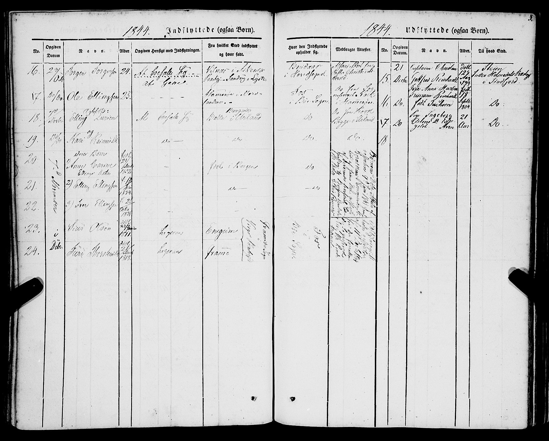 Lavik sokneprestembete, AV/SAB-A-80901: Parish register (official) no. A 3, 1843-1863, p. 3