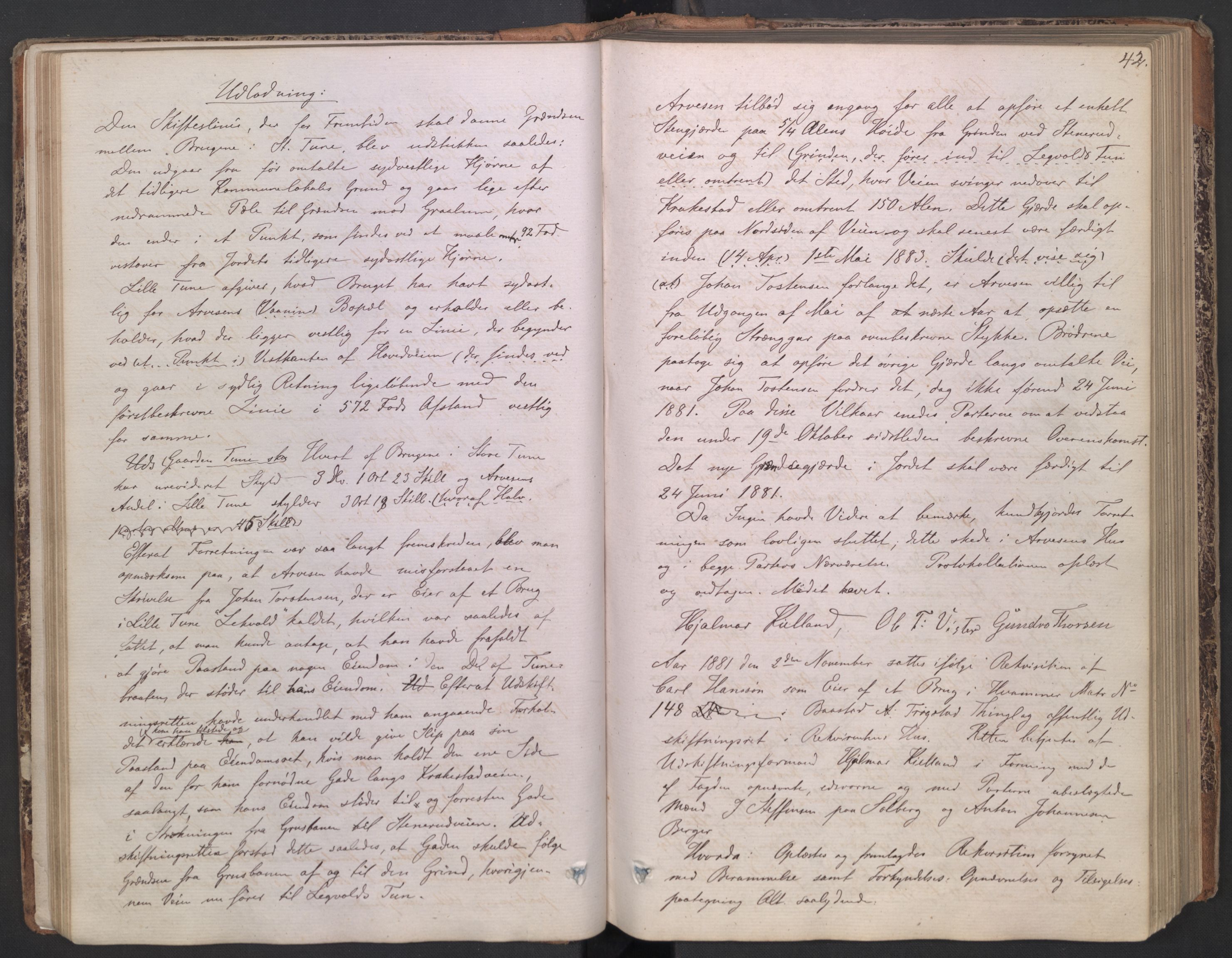Østfold jordskifterett, AV/SAO-A-10240/F/Fa/L0001: Utskiftningsprotokoll, 1865-1901, p. 41b-42a