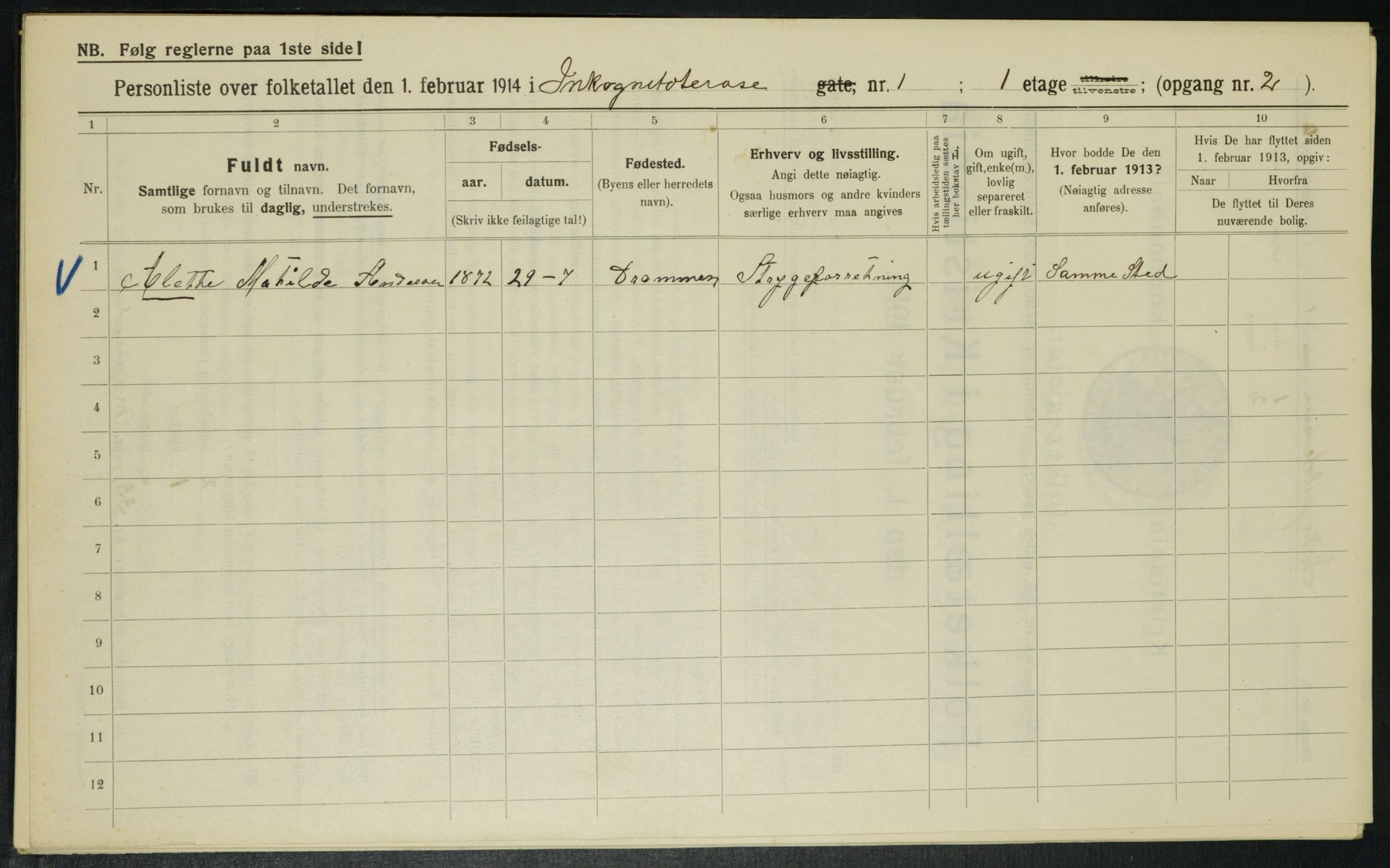 OBA, Municipal Census 1914 for Kristiania, 1914, p. 44359