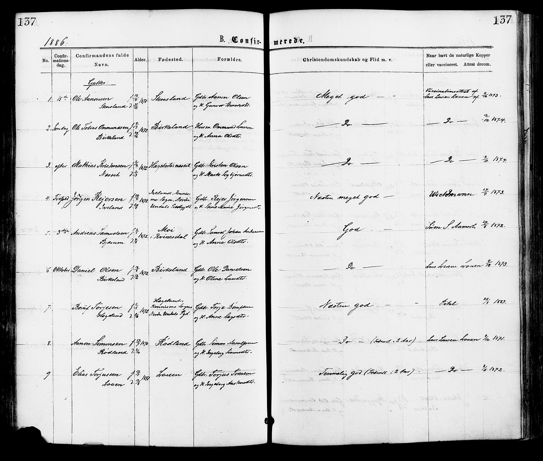 Hægebostad sokneprestkontor, AV/SAK-1111-0024/F/Fa/Faa/L0005: Parish register (official) no. A 5, 1864-1886, p. 137