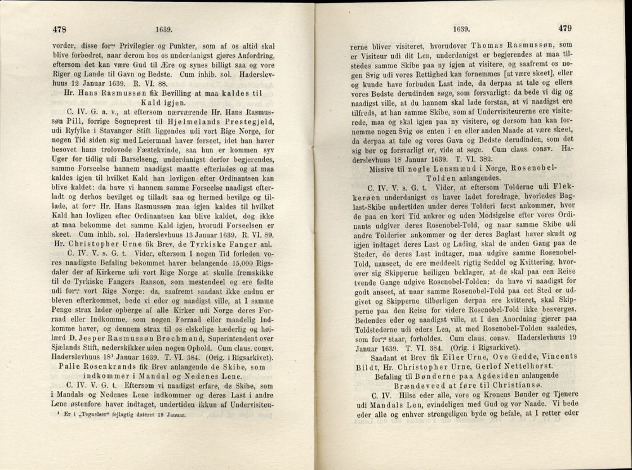 Publikasjoner utgitt av Det Norske Historiske Kildeskriftfond, PUBL/-/-/-: Norske Rigs-Registranter, bind 7, 1635-1640, p. 478-479