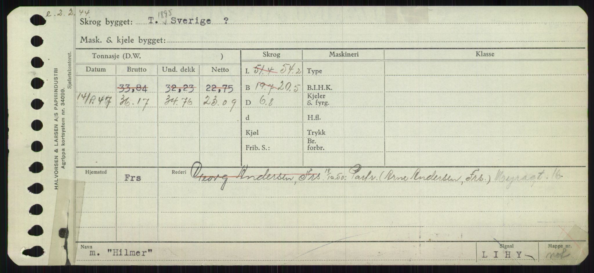 Sjøfartsdirektoratet med forløpere, Skipsmålingen, AV/RA-S-1627/H/Ha/L0003/0001: Fartøy, Hilm-Mar / Fartøy, Hilm-Kol, p. 5