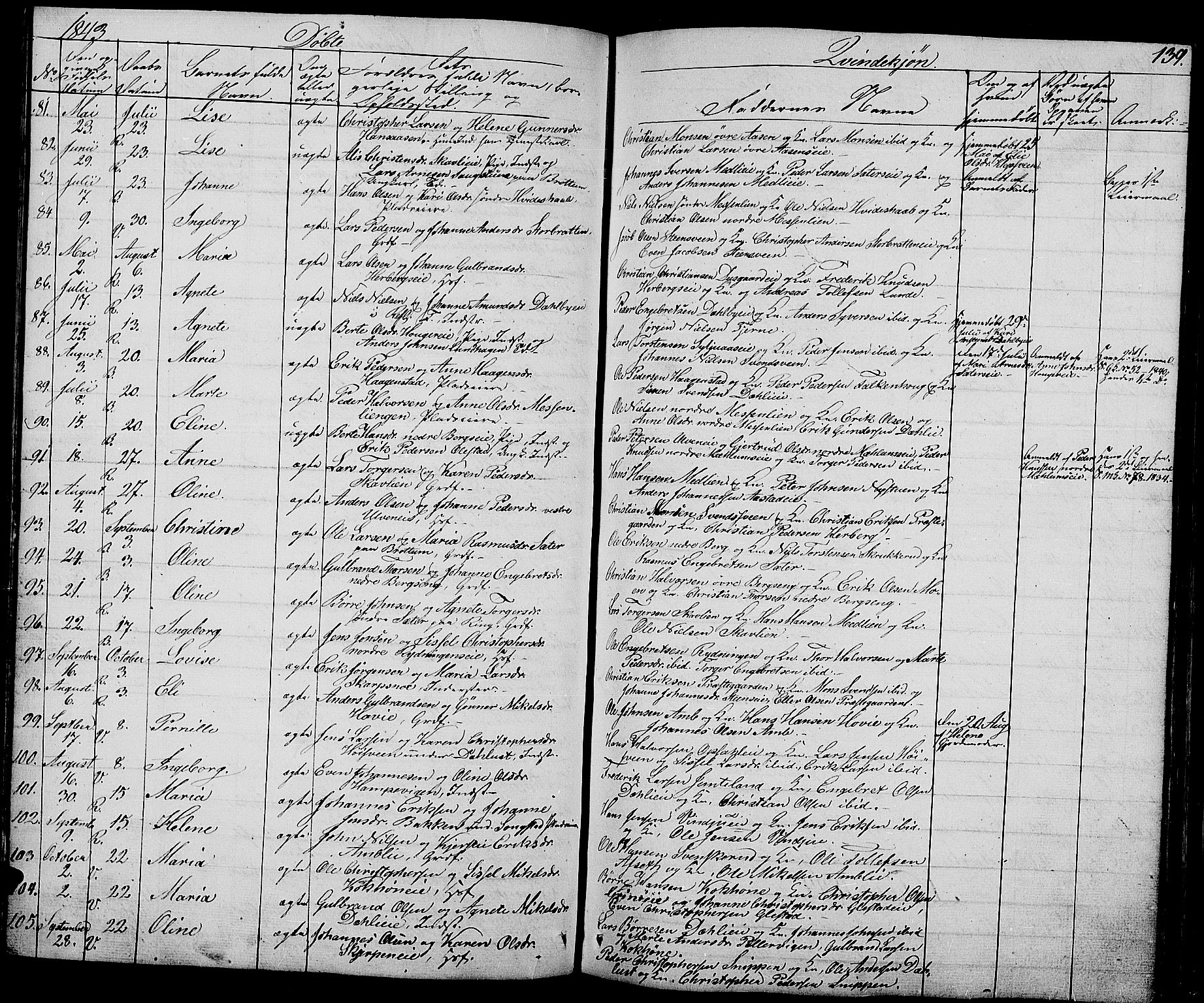 Ringsaker prestekontor, AV/SAH-PREST-014/L/La/L0005: Parish register (copy) no. 5, 1839-1850, p. 139