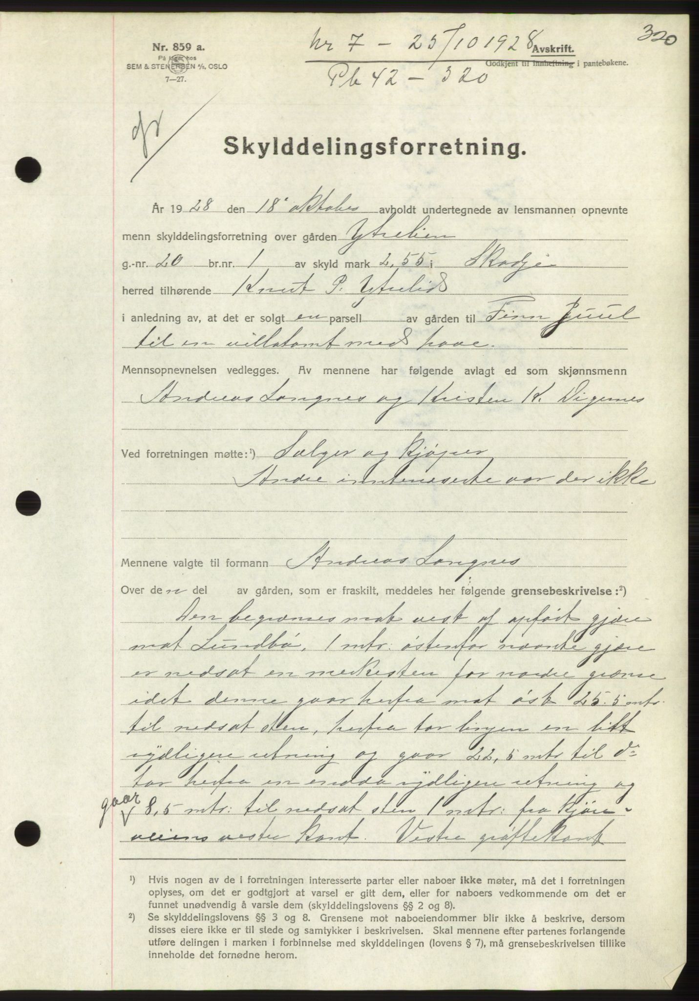 Nordre Sunnmøre sorenskriveri, AV/SAT-A-0006/1/2/2C/2Ca/L0042: Mortgage book no. 42, 1928-1928, Deed date: 25.10.1928