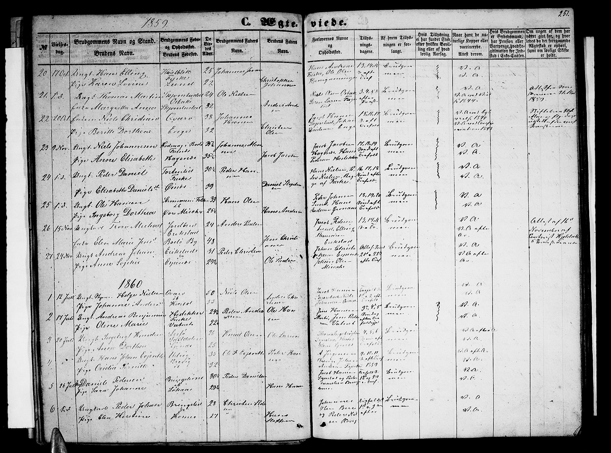 Ministerialprotokoller, klokkerbøker og fødselsregistre - Nordland, AV/SAT-A-1459/852/L0753: Parish register (copy) no. 852C04, 1856-1877, p. 251