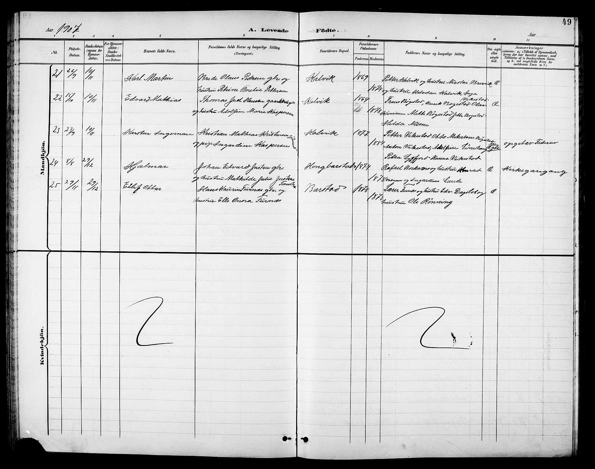 Ministerialprotokoller, klokkerbøker og fødselsregistre - Nordland, AV/SAT-A-1459/810/L0161: Parish register (copy) no. 810C04, 1897-1910, p. 49