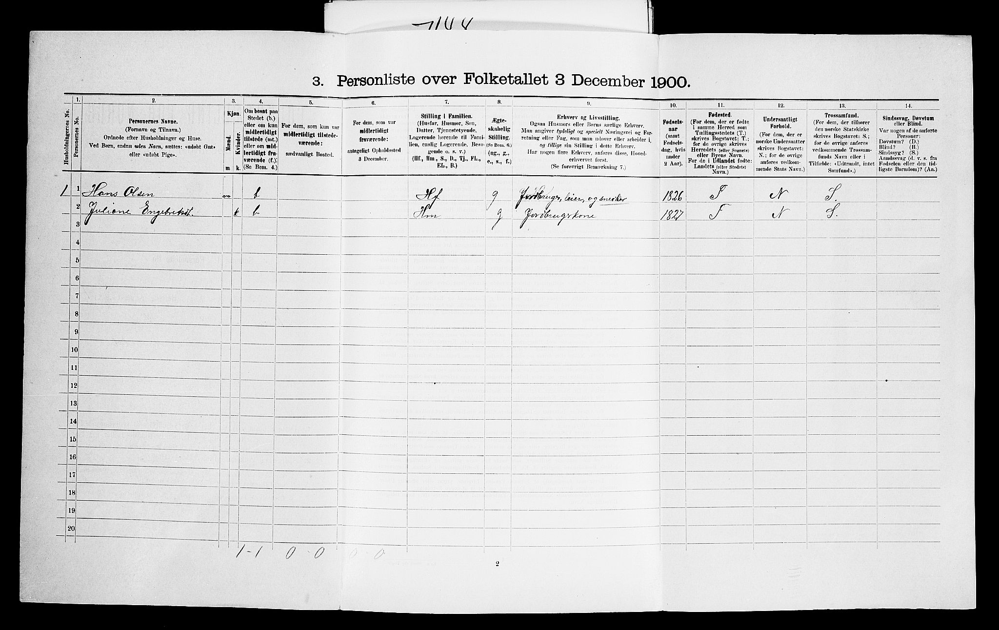 SAO, 1900 census for Skjeberg, 1900, p. 629